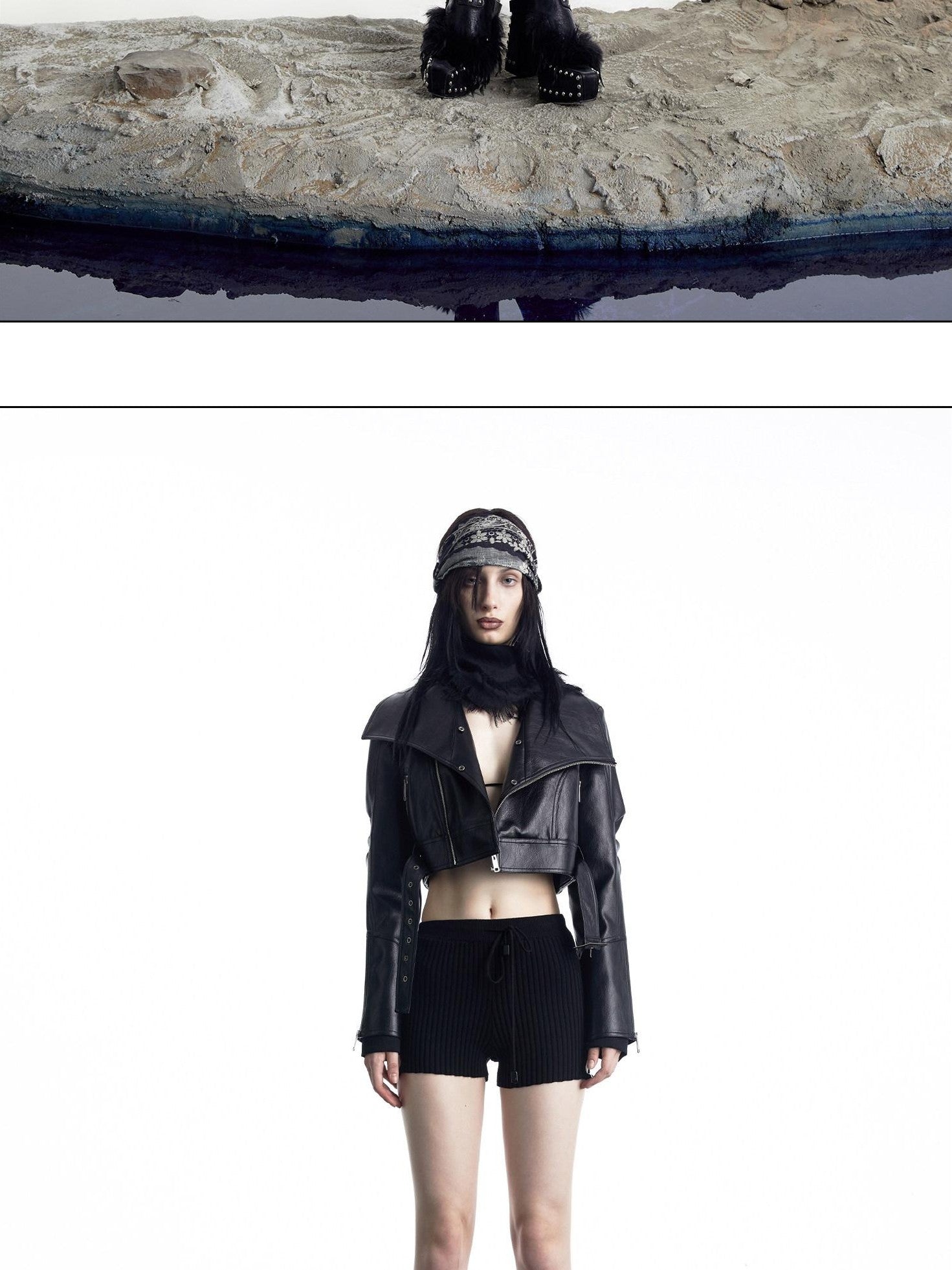 NORTH NODE Black Biker Single Row Buttons Lapel Pocket Slim Women&