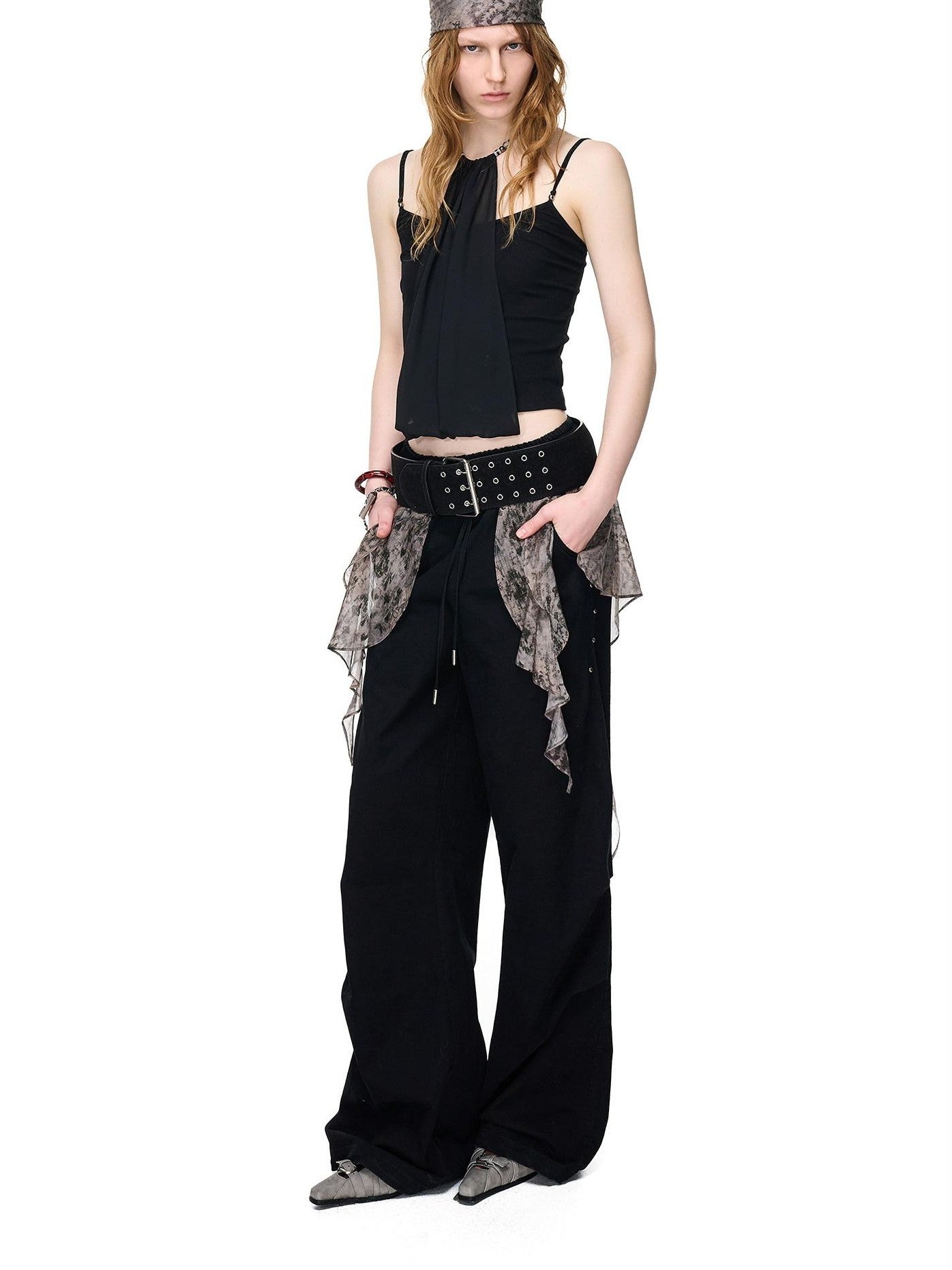 NORTH NODE Boho Printed Detachable Flap Pleated Pockets Women&