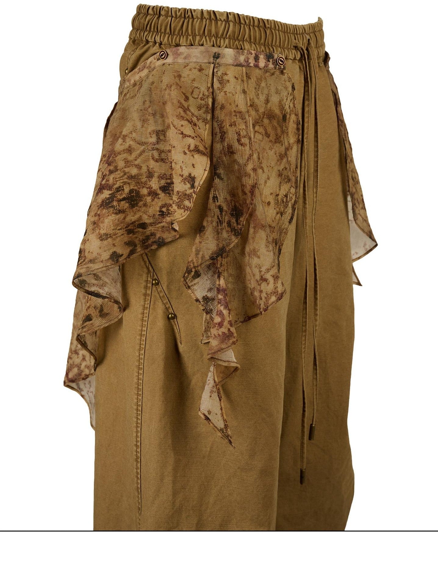 NORTH NODE Boho Printed Detachable Flap Pleated Pockets Women&