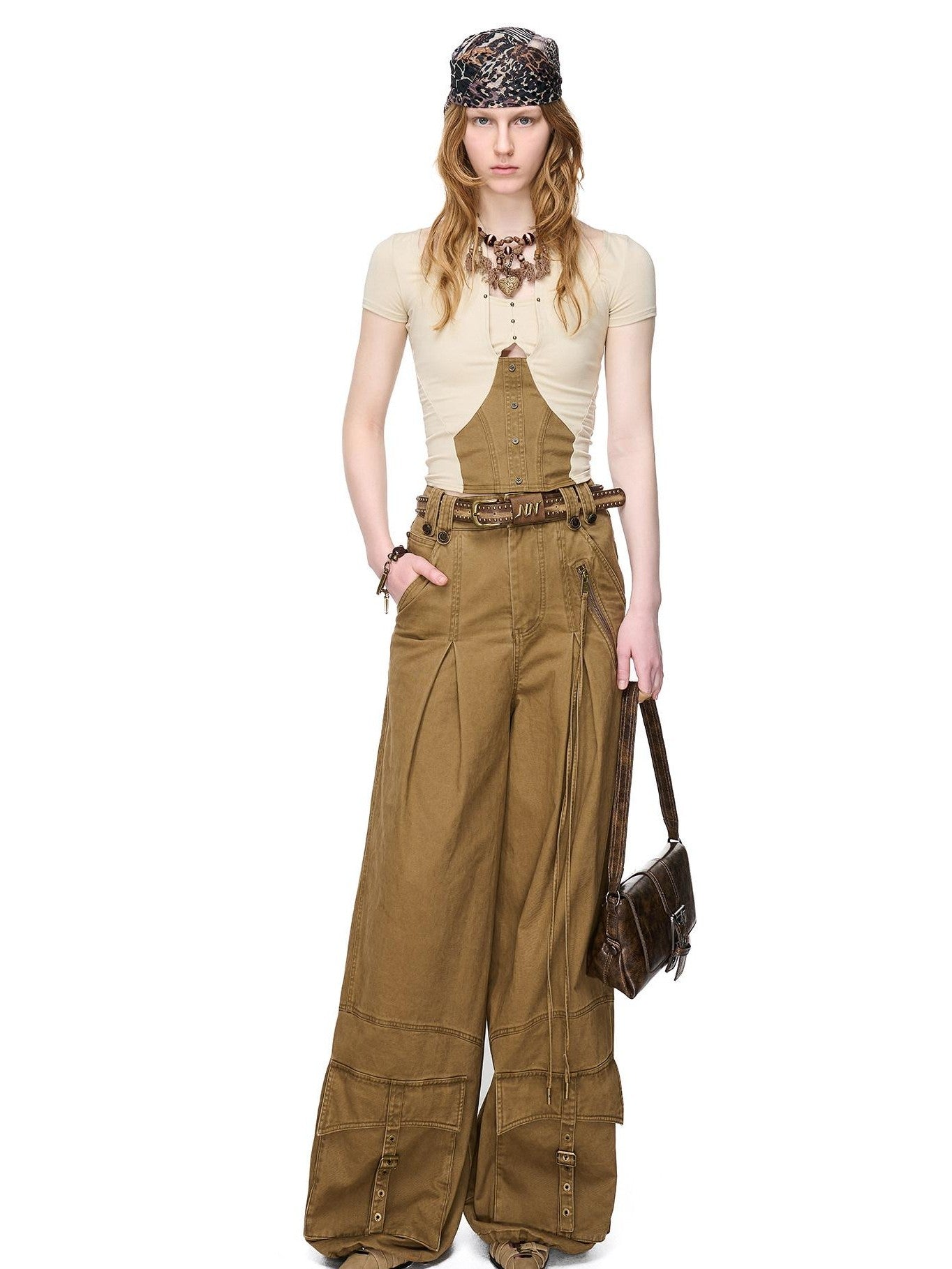 NORTH NODE Boho Rivet Splice Halter Women&