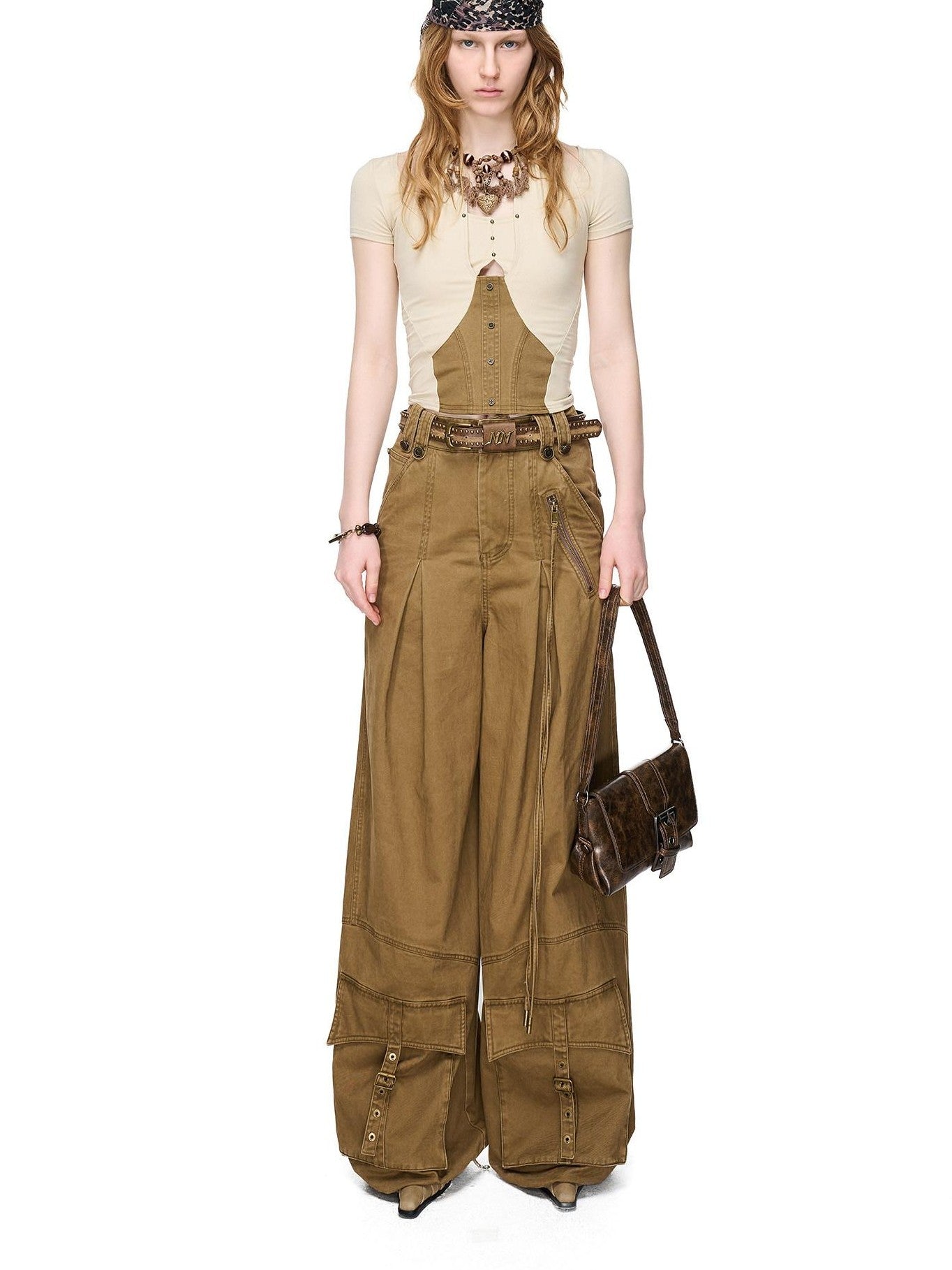 NORTH NODE Boho Rivet Splice Halter Women&