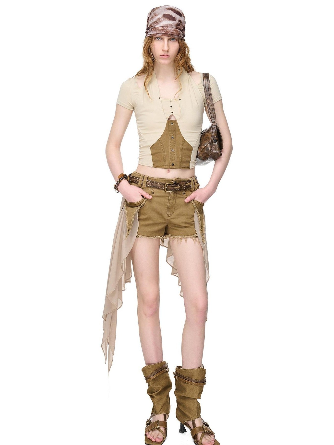 NORTH NODE Boho Rivet Splice Halter Women&