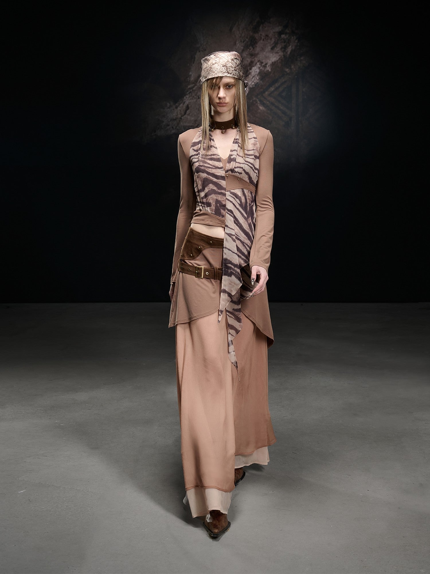 NORTH NODE Chiffon Spliced A Line Women&