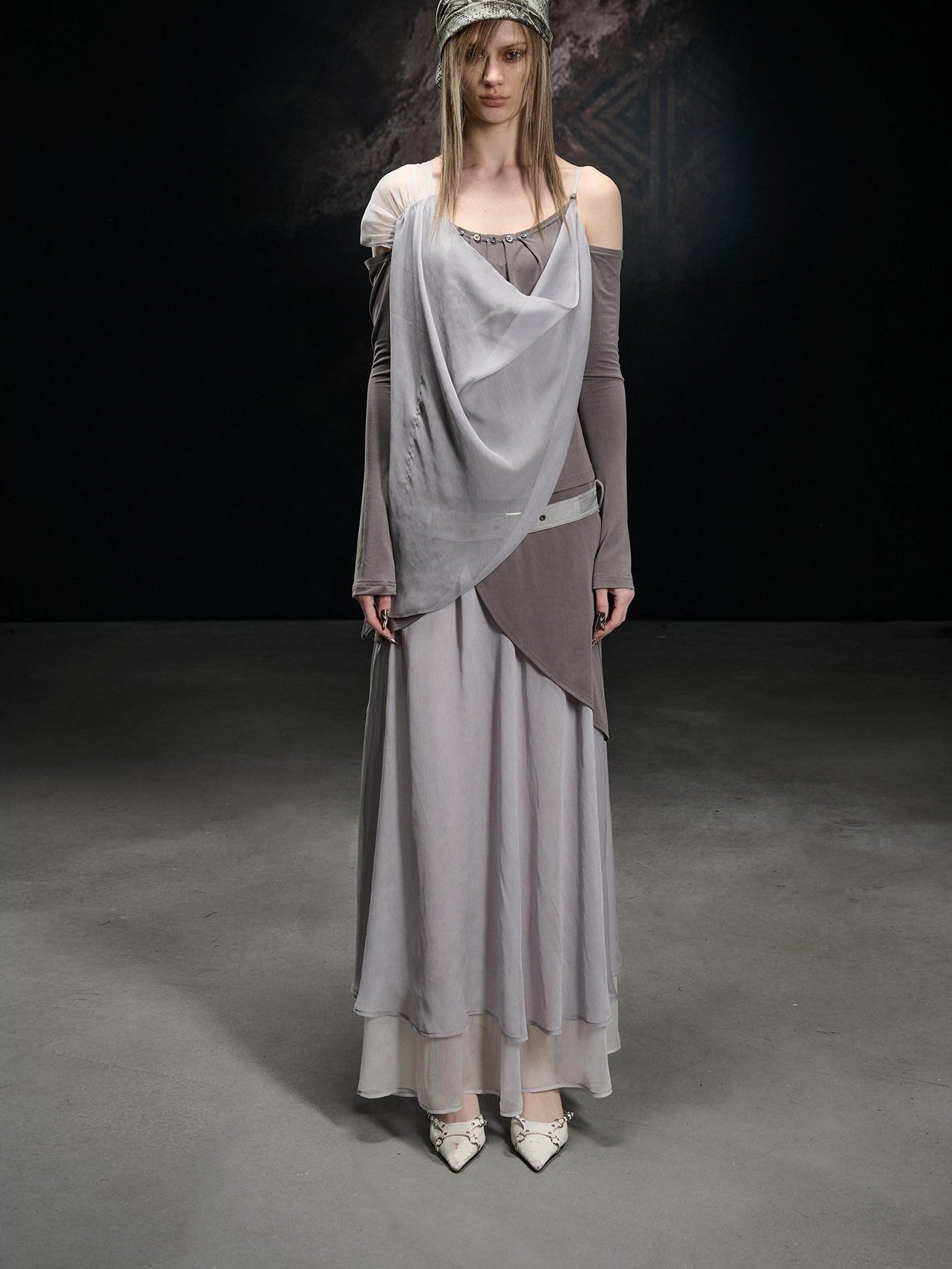 NORTH NODE Chiffon Spliced A Line Women&