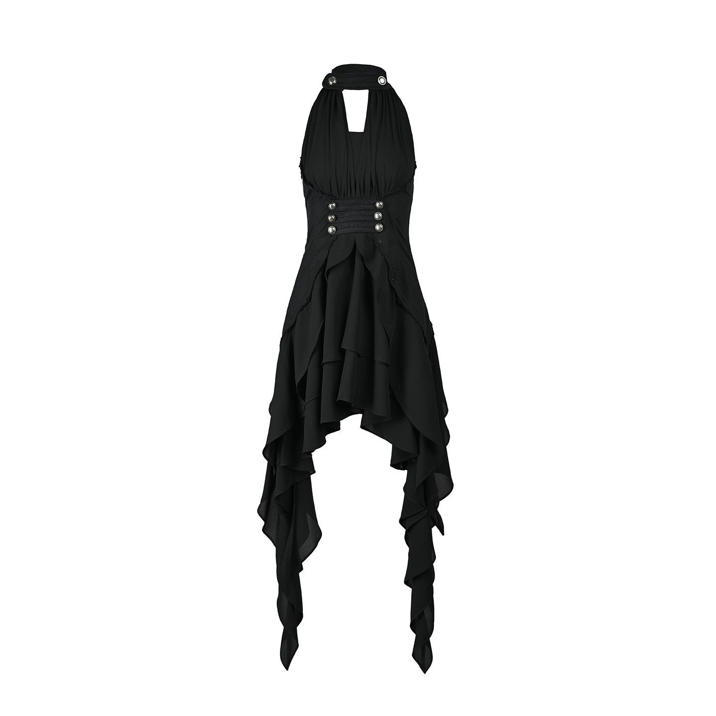 NORTH_NODE_Coin_Buckle_Pleated_Asymmetric_Ruffled_Hem_Women&