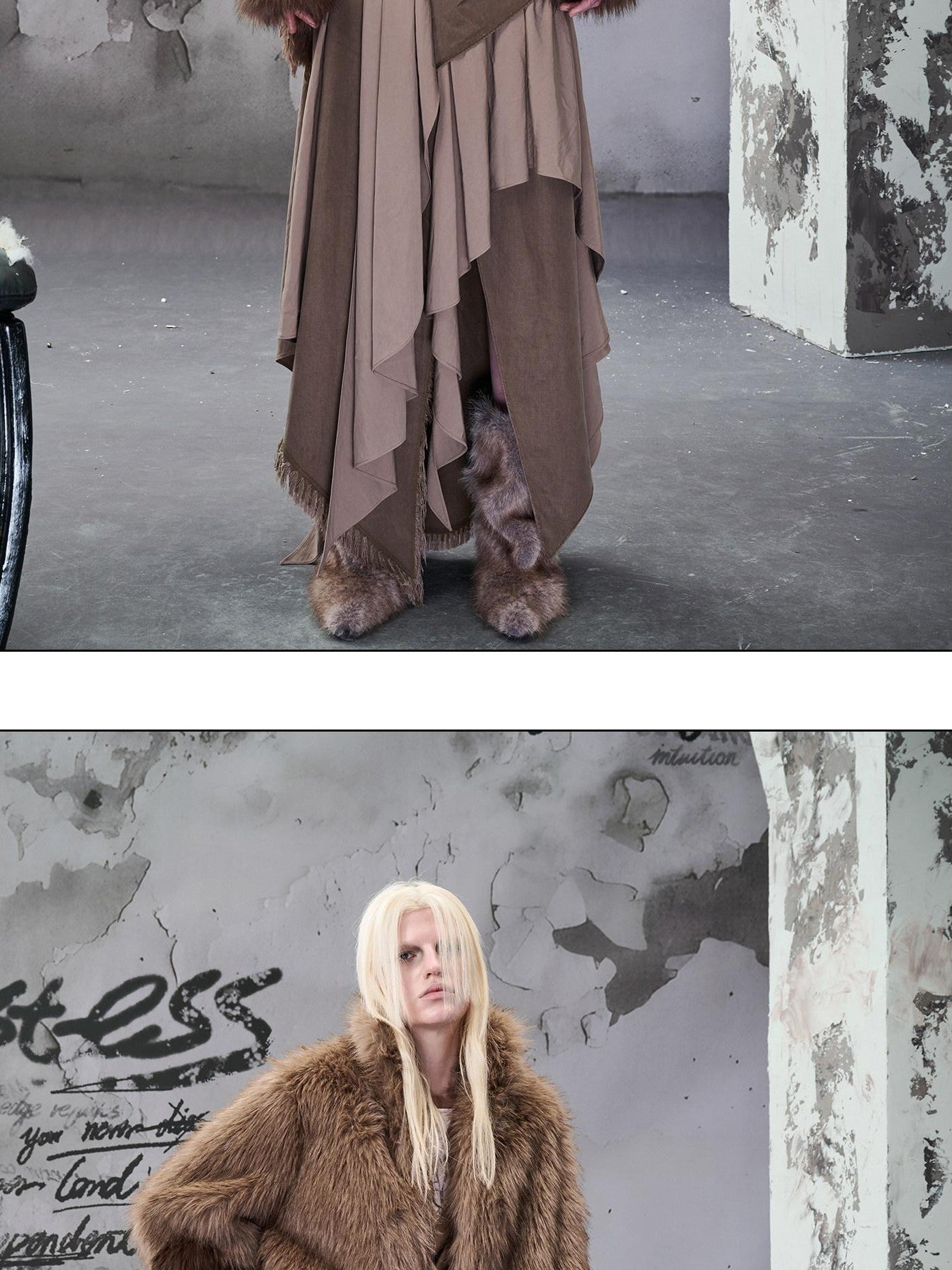 NORTH NODE Colorblock Patchwork Layered Asymmetrical Women&