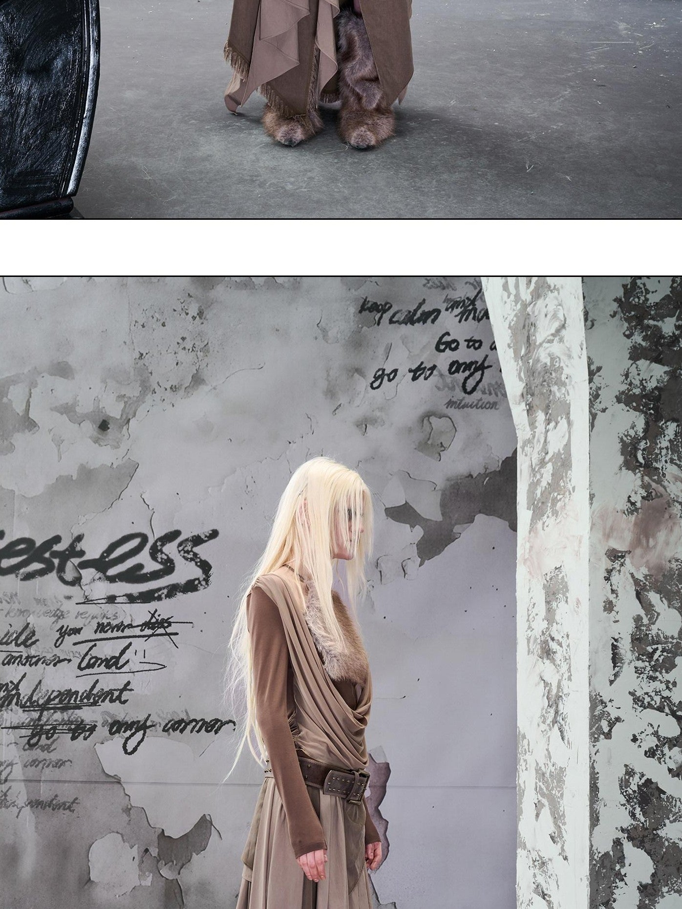 NORTH NODE Colorblock Patchwork Layered Asymmetrical Women&