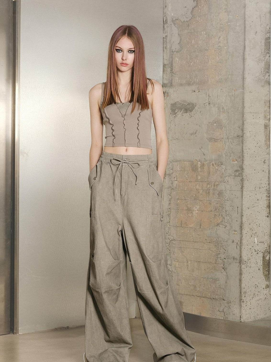 NORTH NODE Colorblock Patchwork Tie Detail Ruffle Hem Women&