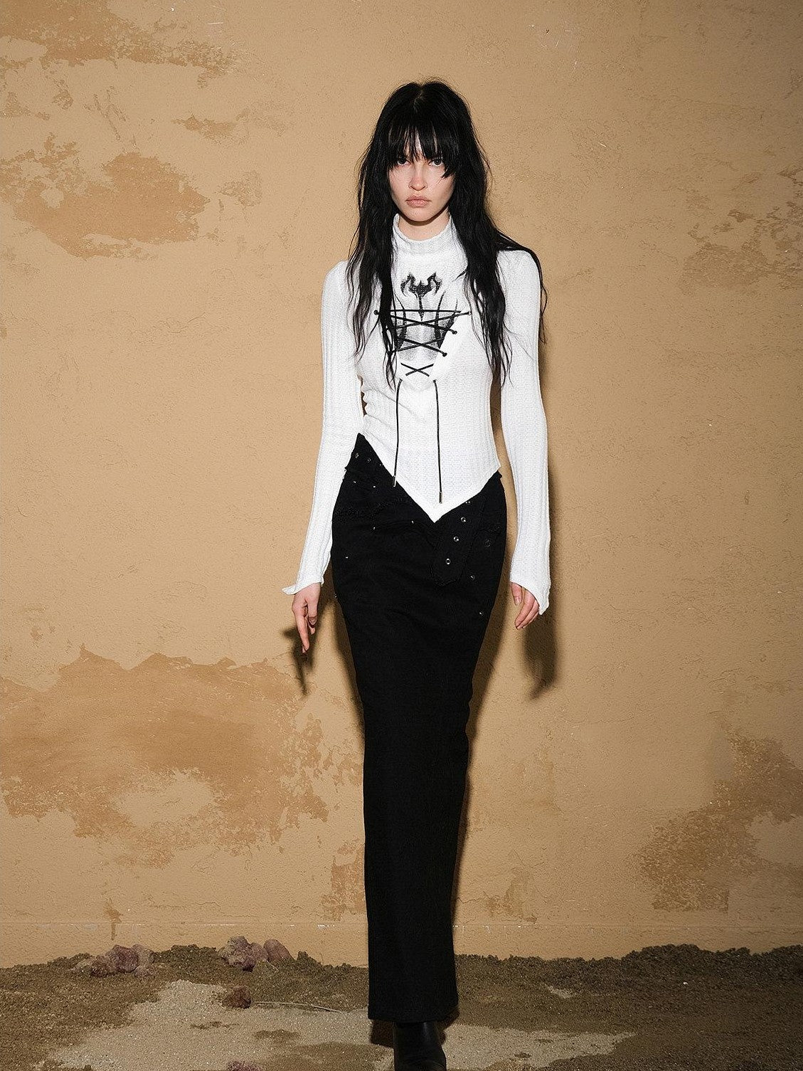 NORTH NODE Cropped Asymmetric Patchwork Slim Women&