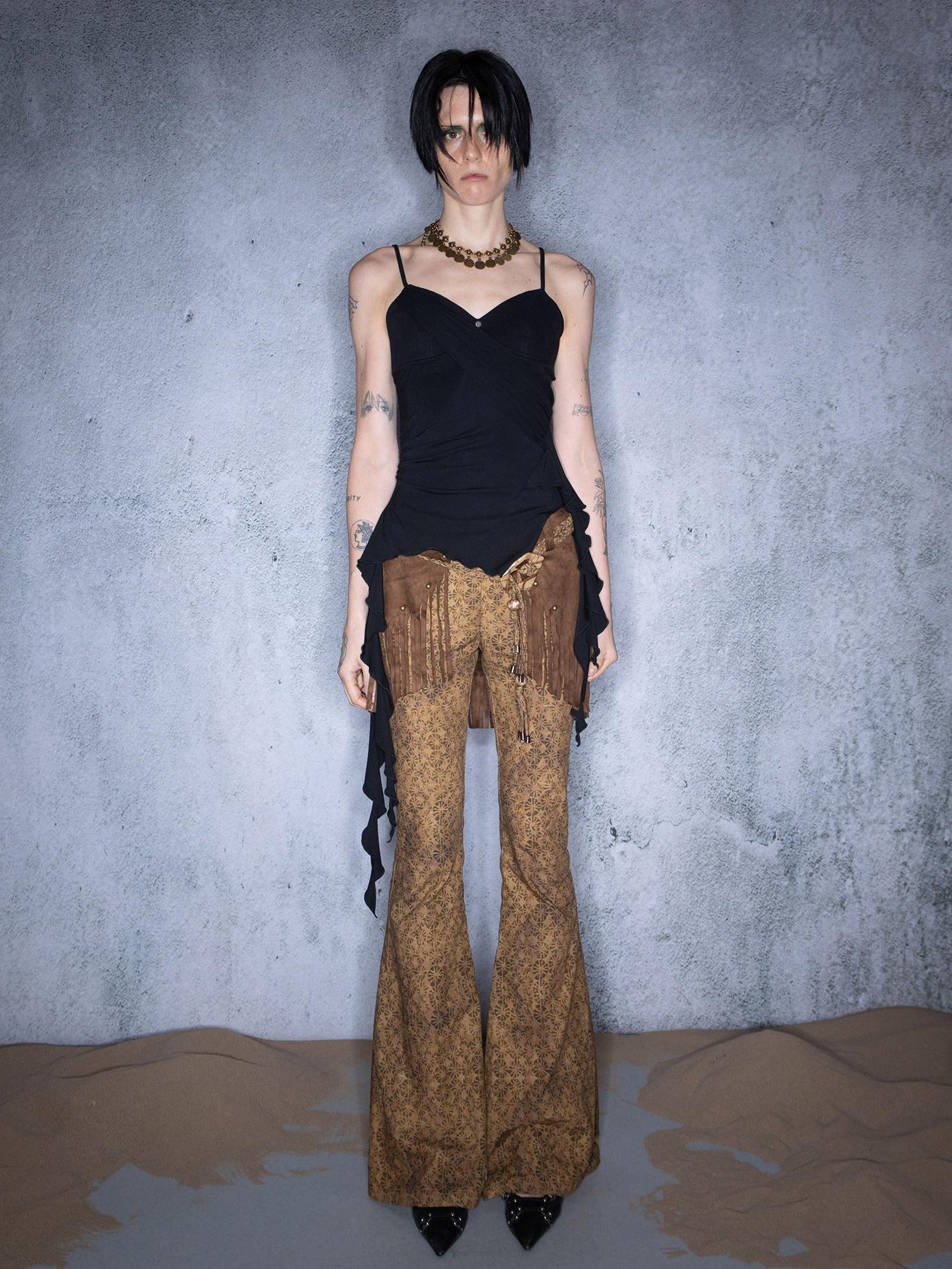 NORTH NODE Cropped Asymmetric Patchwork Women&