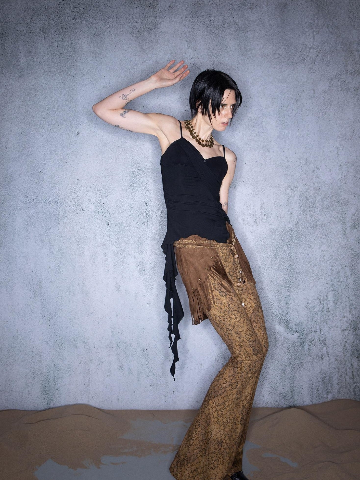 NORTH NODE Cropped Asymmetric Patchwork Women&