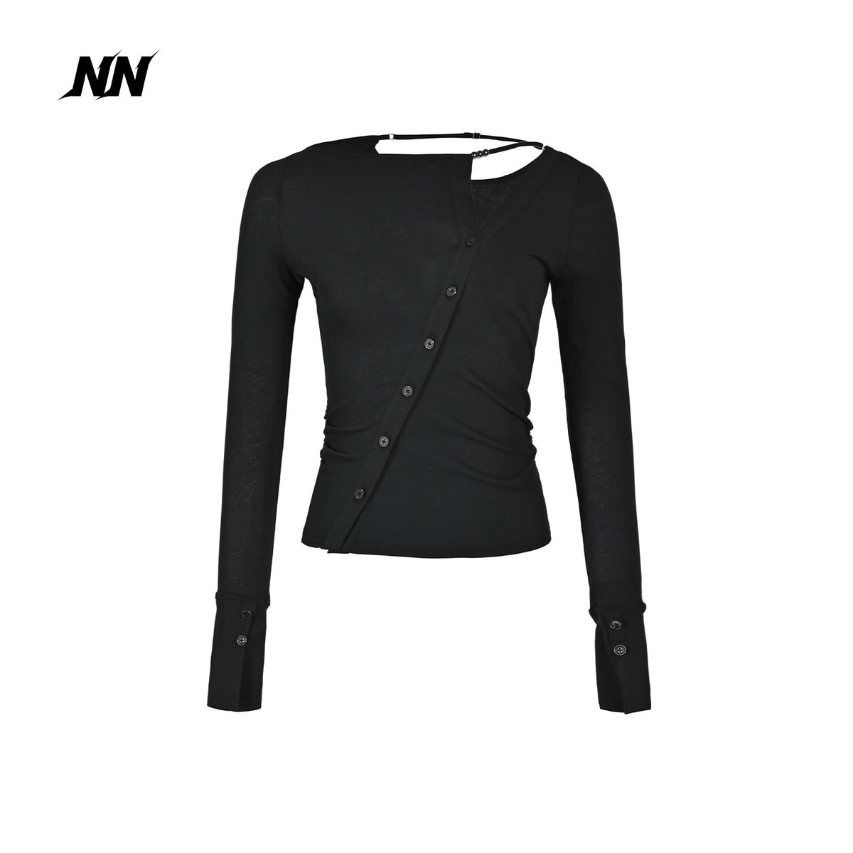 NORTH_NODE_Cropped_Asymmetric_Placket_Button_Women&