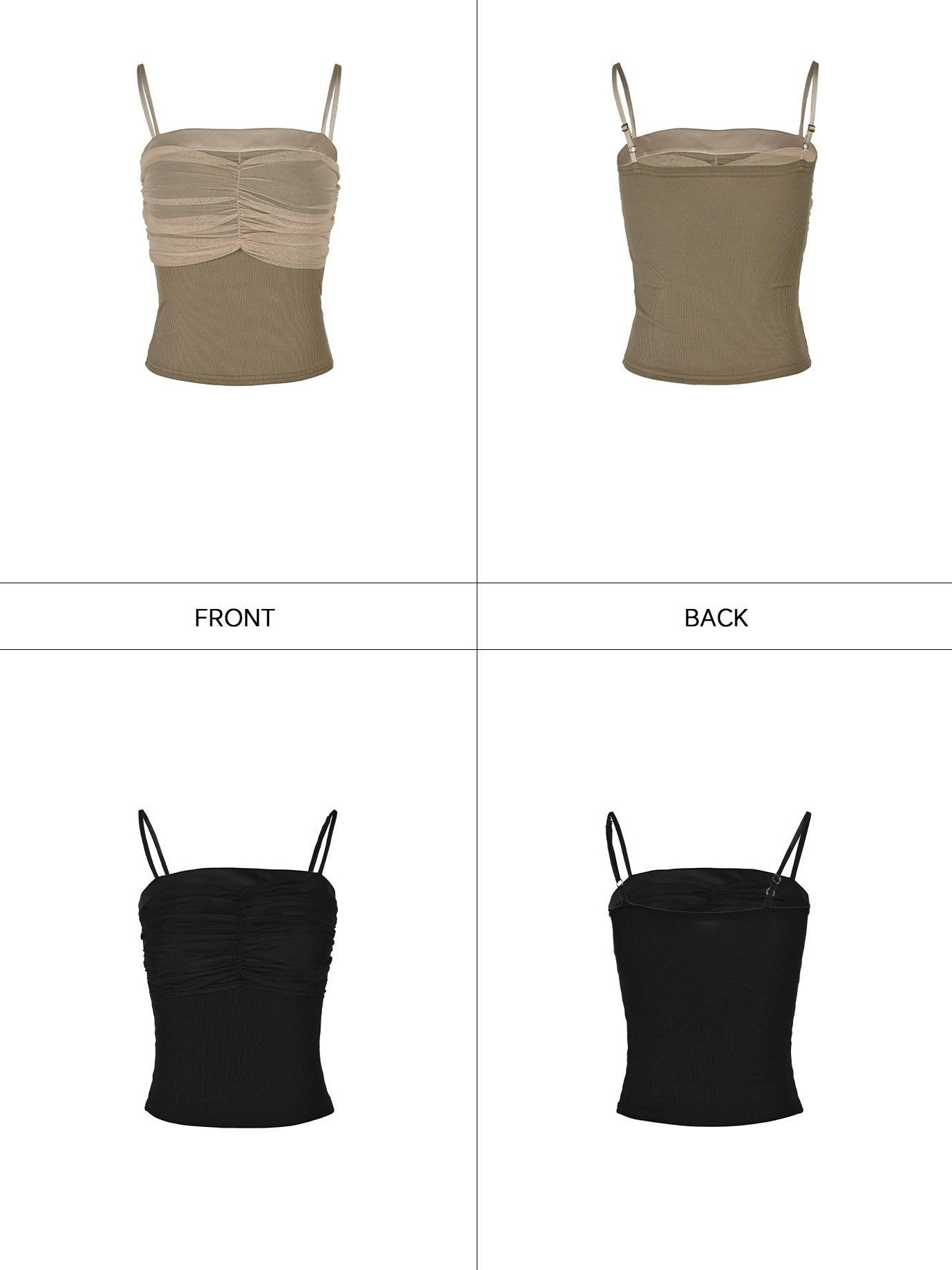 NORTH NODE Cropped Pleated Mesh Panel Knit Women&