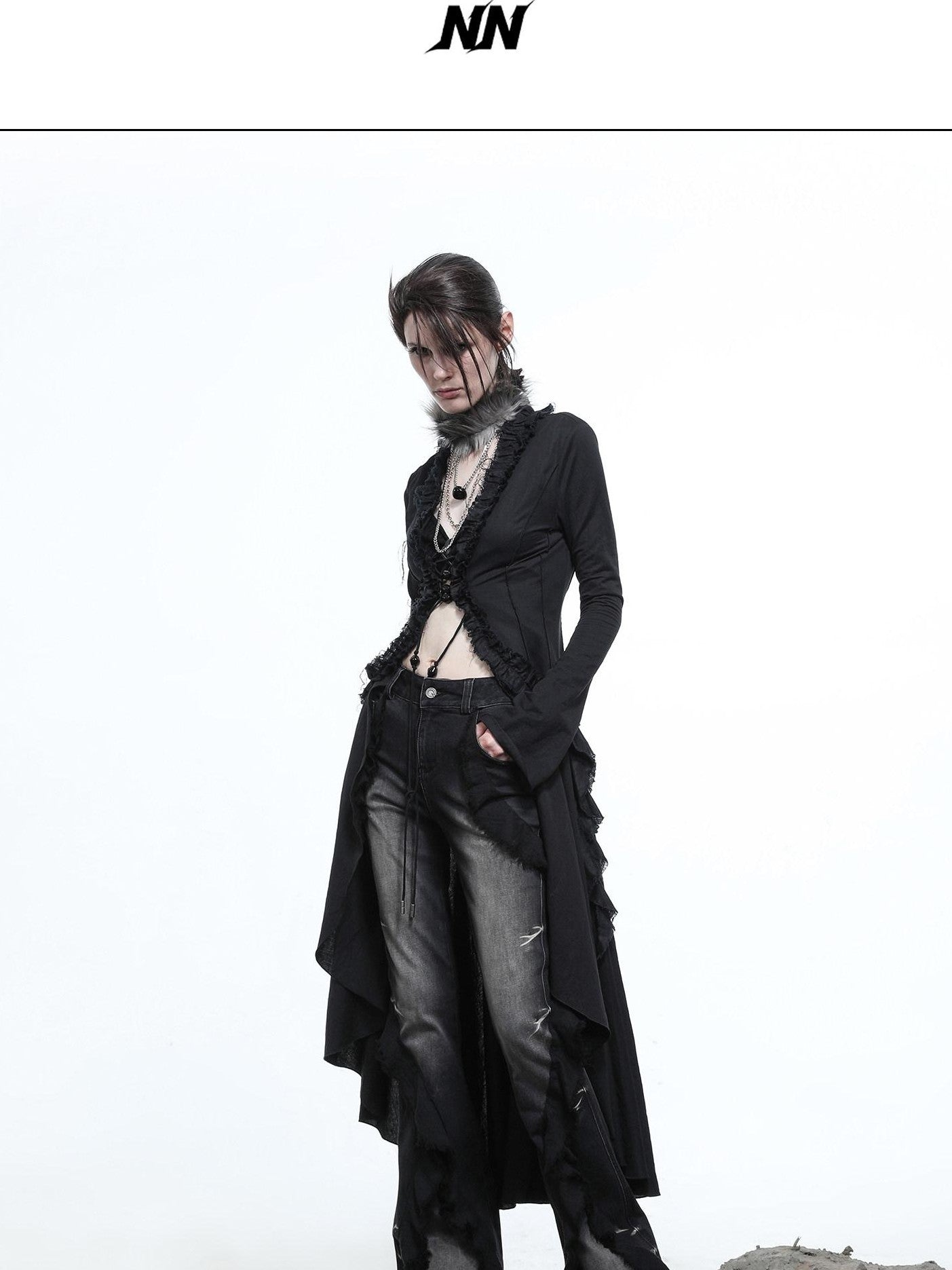 NORTH NODE Desert Vein Lace Beaded Patchwork Women&