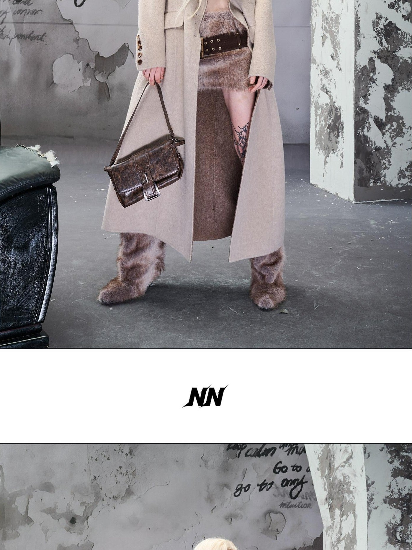 NORTH NODE Double Faced Two Tone Single Breasted V-neck Women&