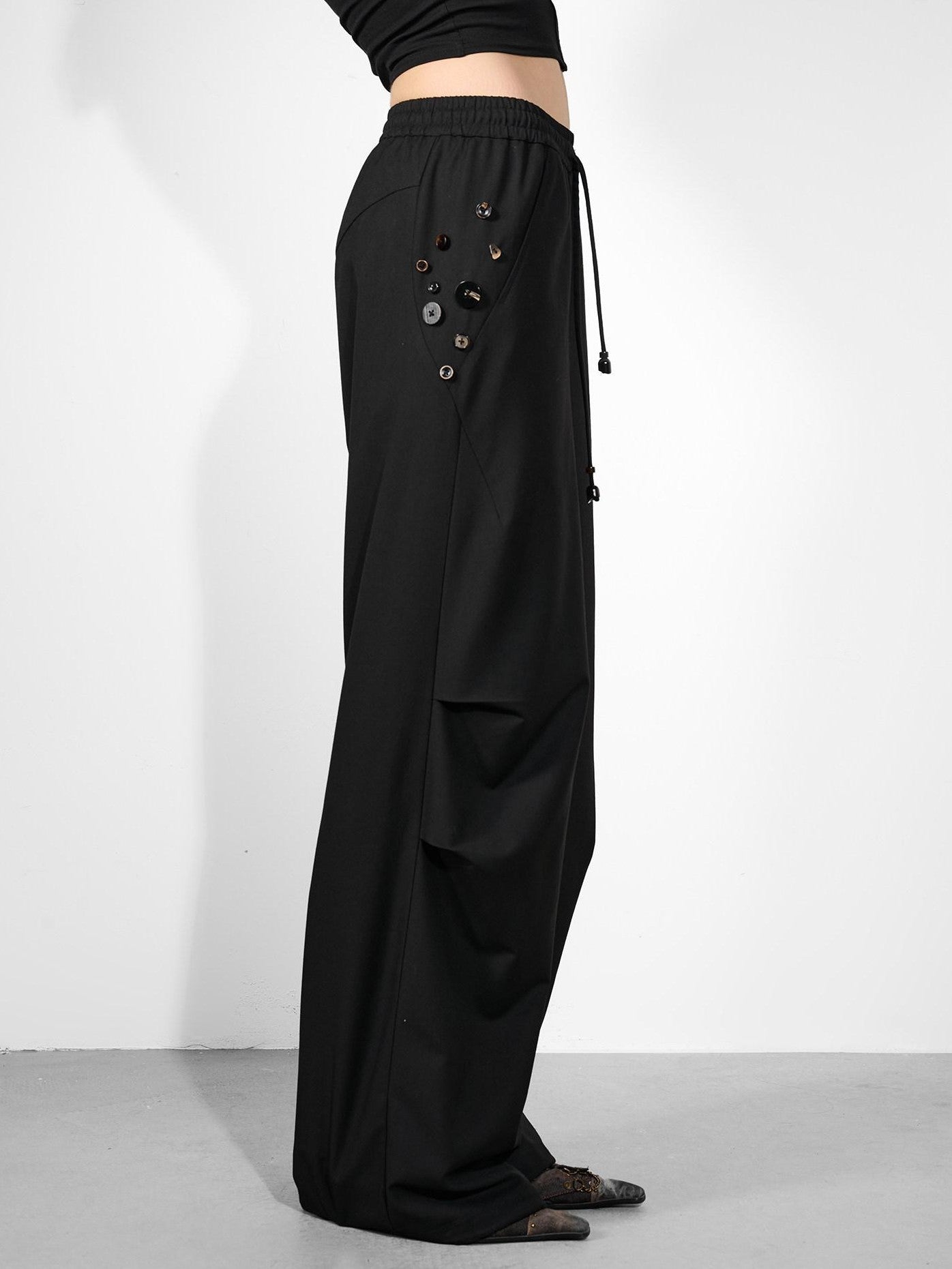 NORTH NODE Double Pleat Elastic Waist Drawstring Women&
