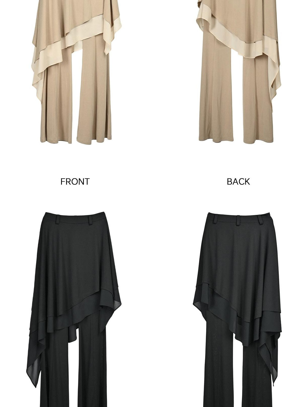 NORTH NODE Draped Asymmetric Faux Two Piece Ruffle Women&