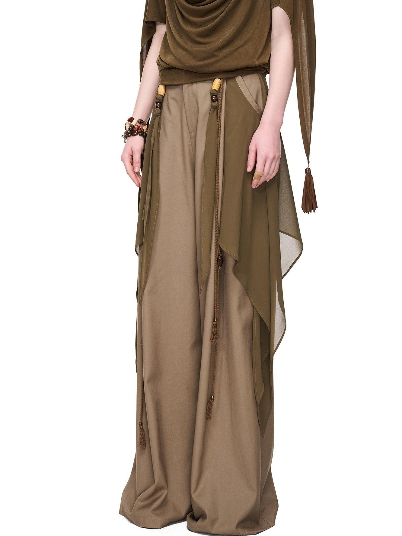 NORTH NODE Draped Beaded Chiffon Spliced Slimming Women&