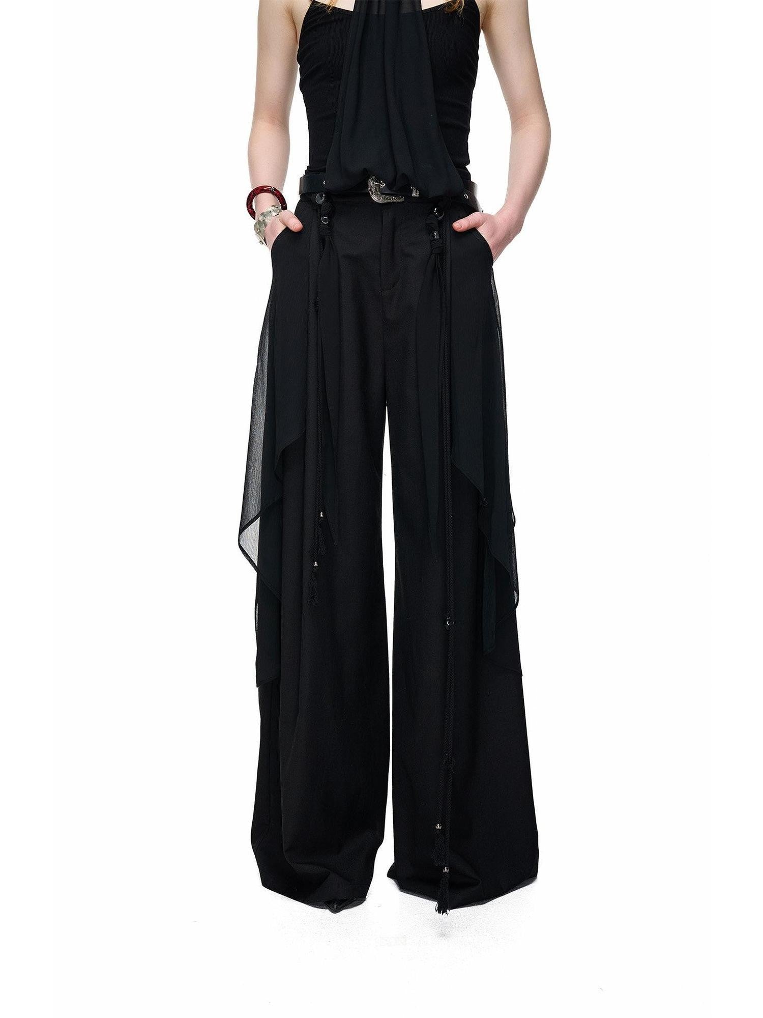 NORTH NODE Draped Beaded Chiffon Spliced Slimming Women&