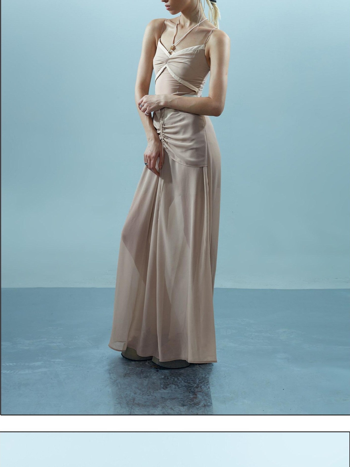 NORTH NODE Elegant Beaded Ruched Strappy Women&