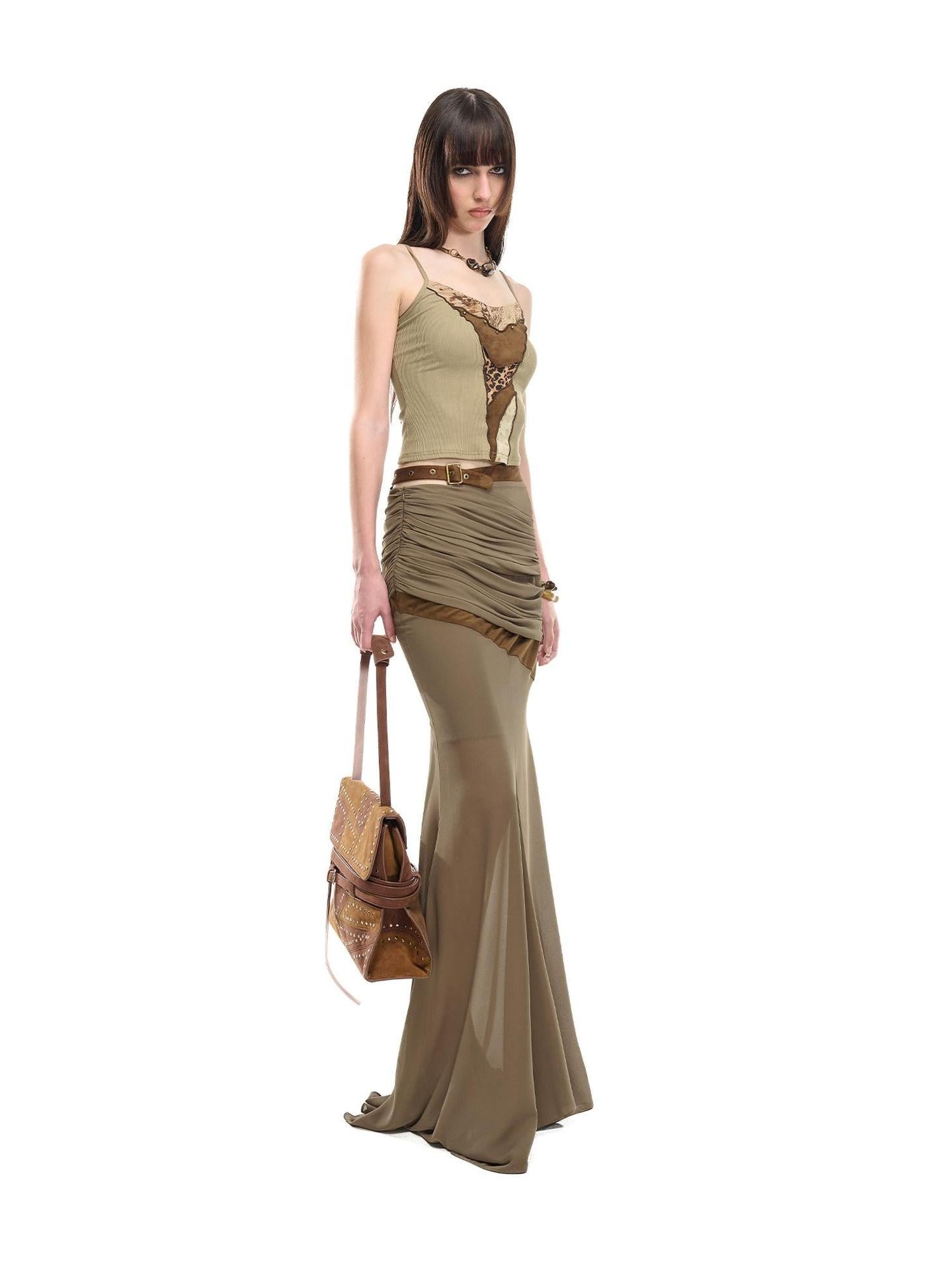 NORTH NODE Garnet Panelled Pleated Mermaid Women&