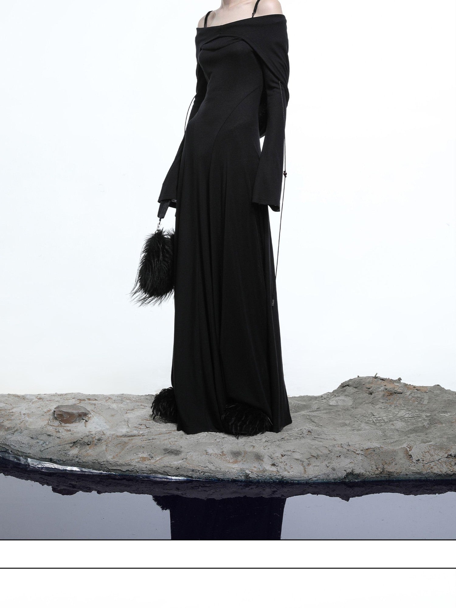 NORTH NODE Gothic Hooded Cinched Waist Long Sleeve Women&