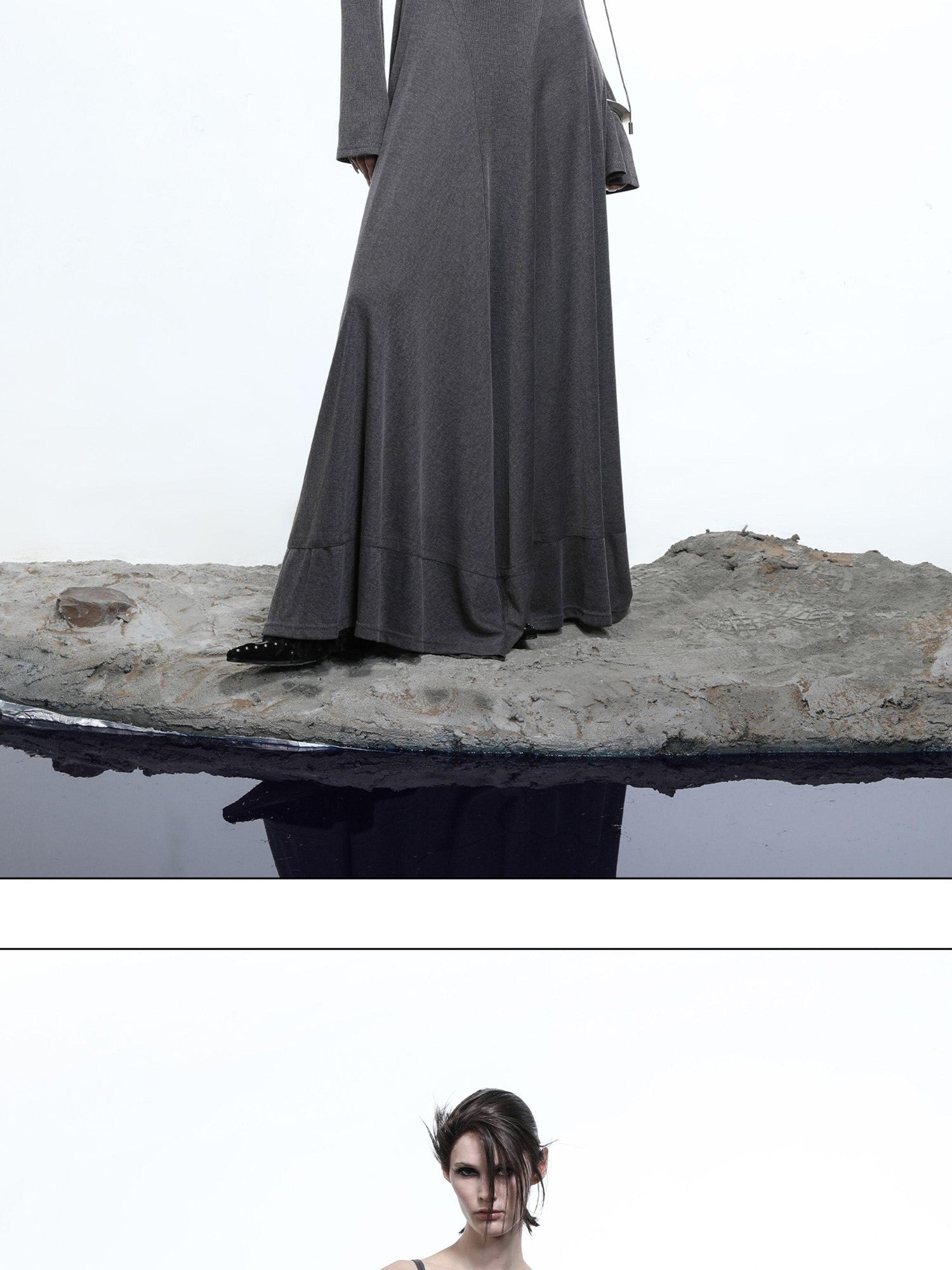 NORTH NODE Gothic Hooded Cinched Waist Long Sleeve Women&