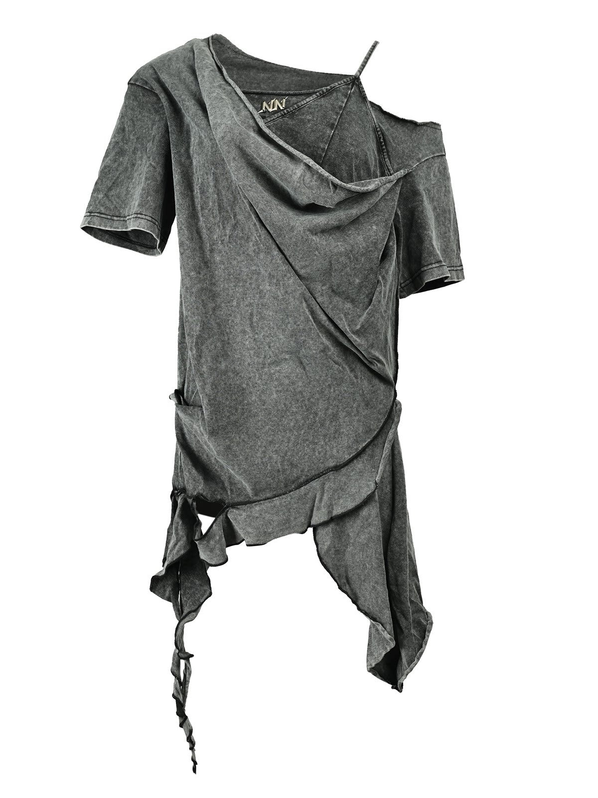 NORTH_NODE_Grey_Ruffle_Oversized_V-neck_Women&