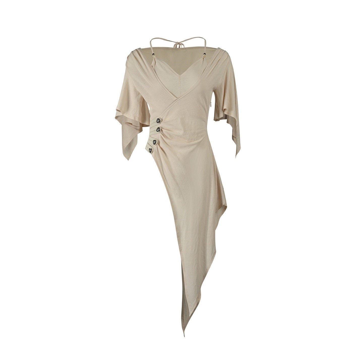 NORTH_NODE_Halter_V-neck_Irregular_Diagonal_Pleated_Women&