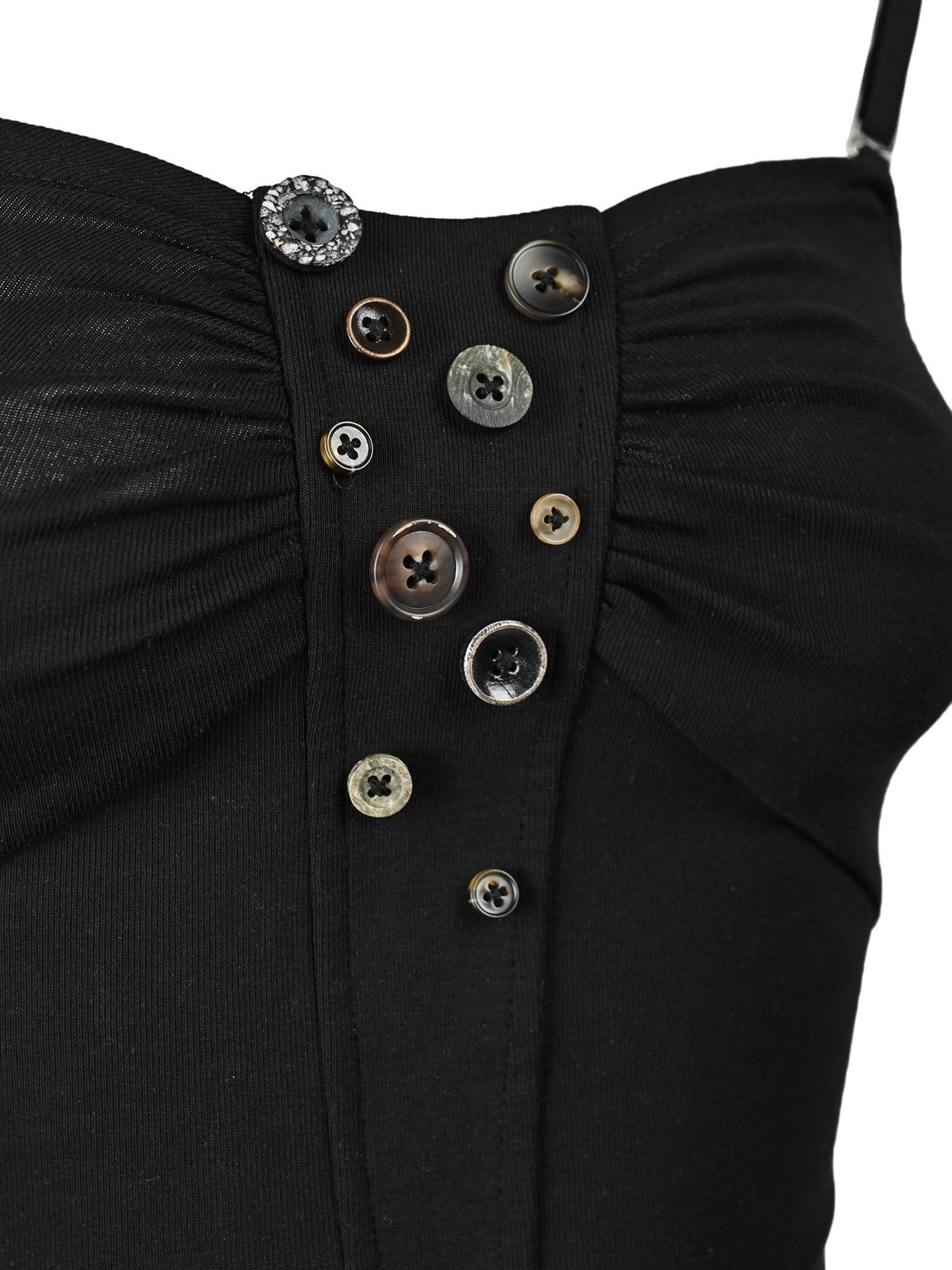 NORTH NODE Handmade Button Pleated Slim High Stretch Women&