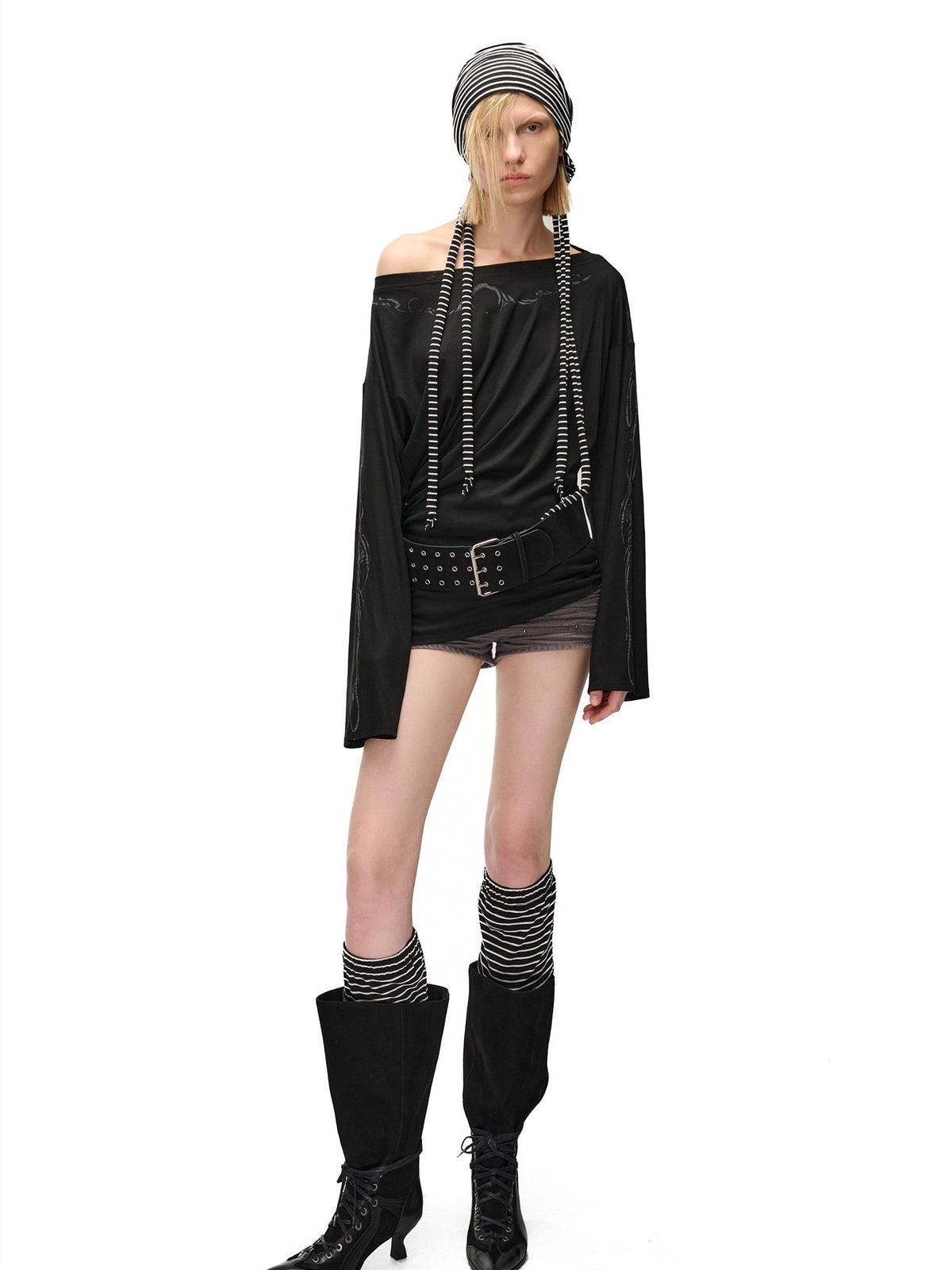 NORTH NODE Henna Totem Patchwork Print Crewneck Women&
