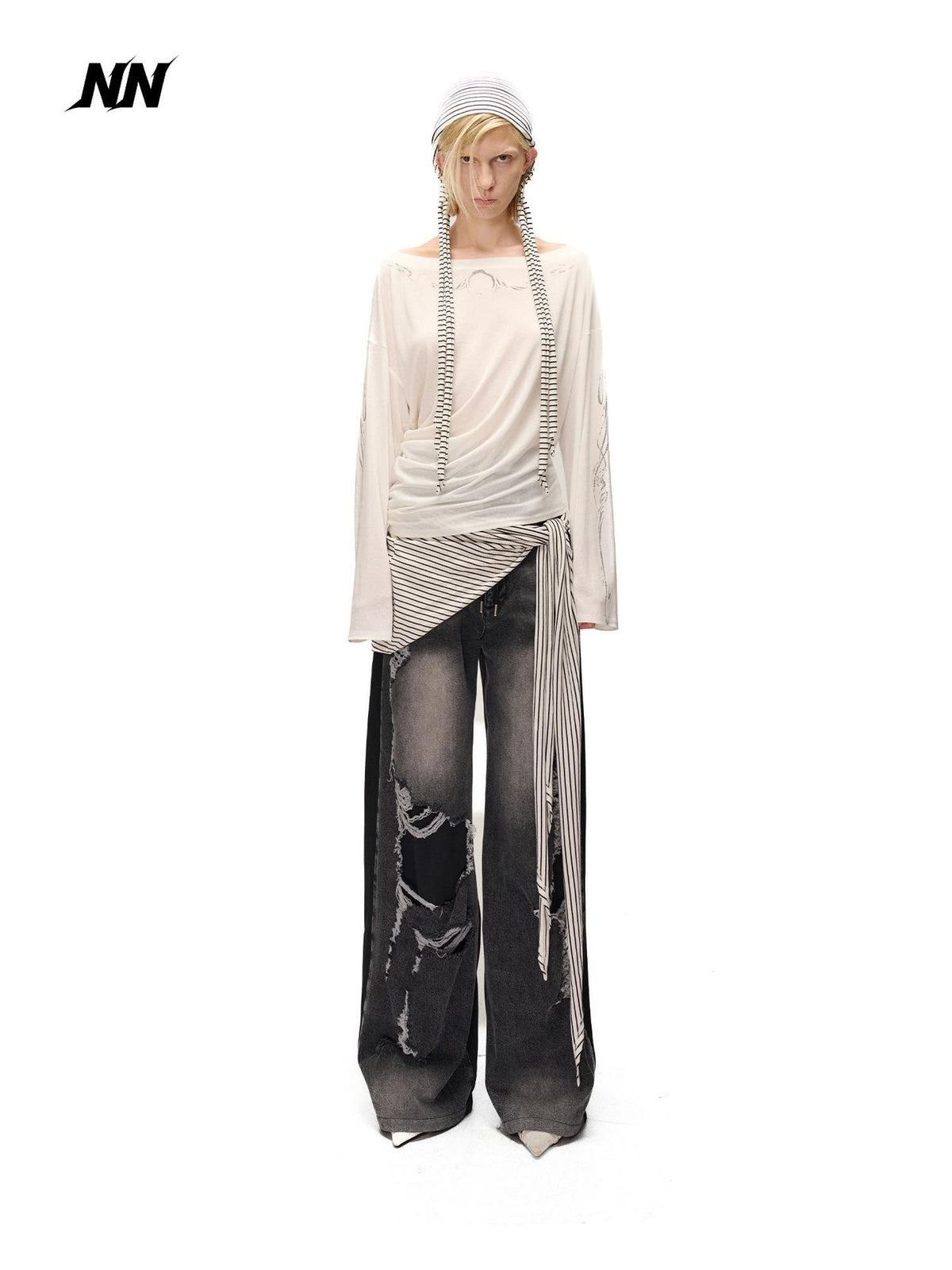 NORTH NODE Henna Totem Patchwork Print Crewneck Women&