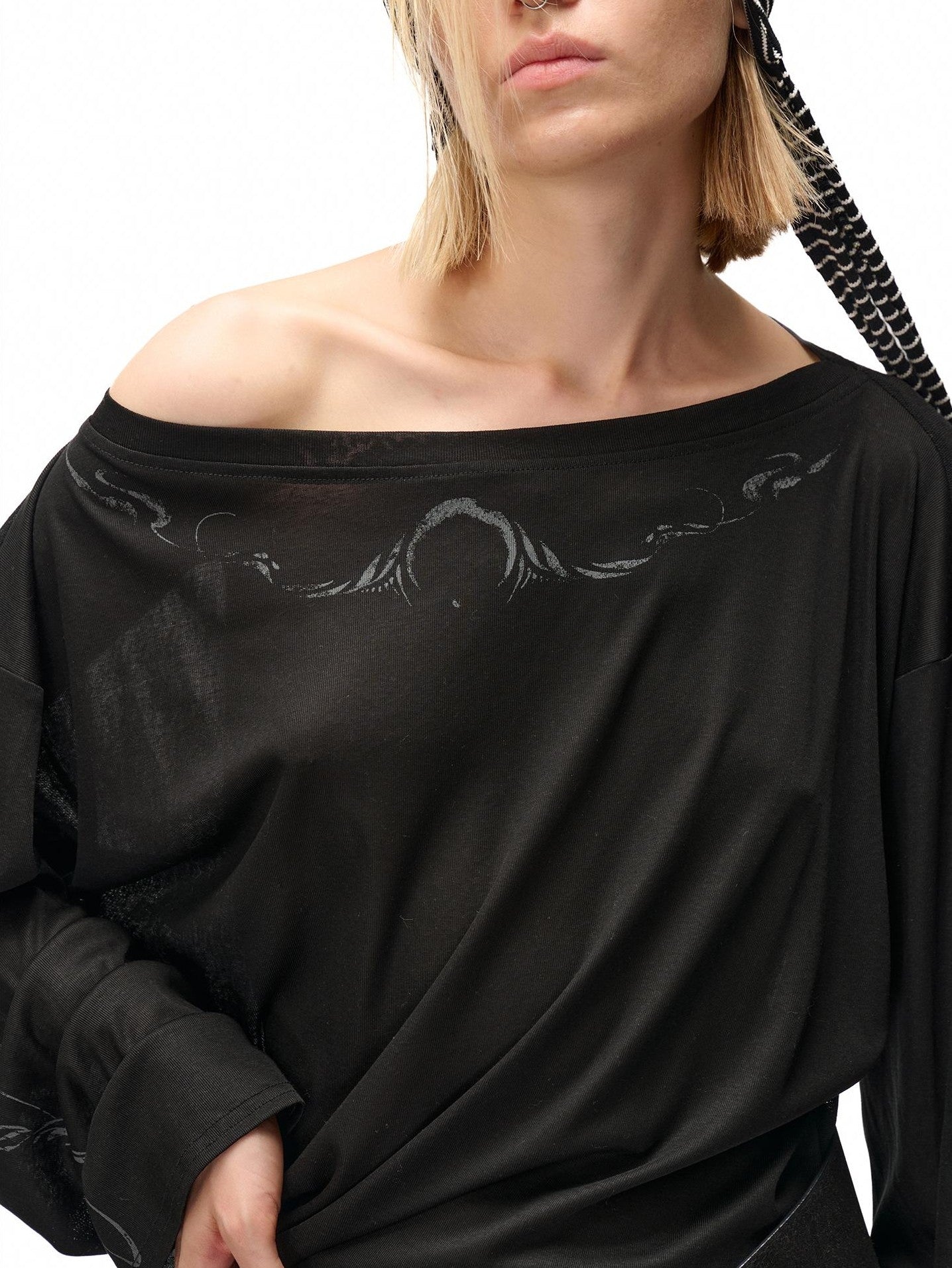 NORTH NODE Henna Totem Patchwork Print Crewneck Women&