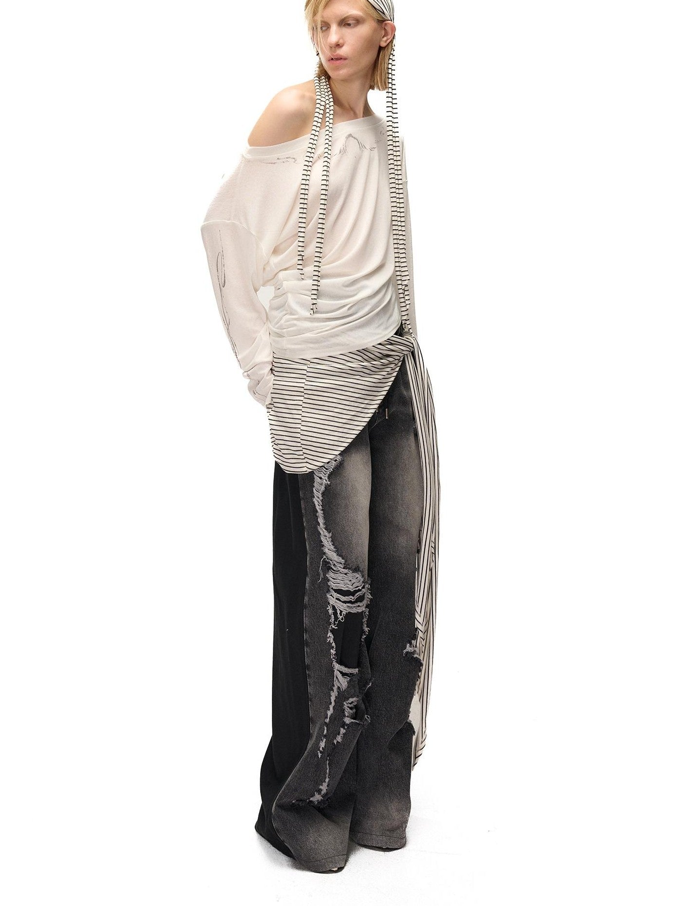 NORTH NODE Henna Totem Patchwork Print Crewneck Women&