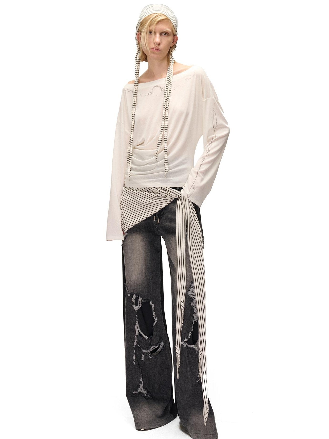 NORTH NODE Henna Totem Patchwork Print Crewneck Women&