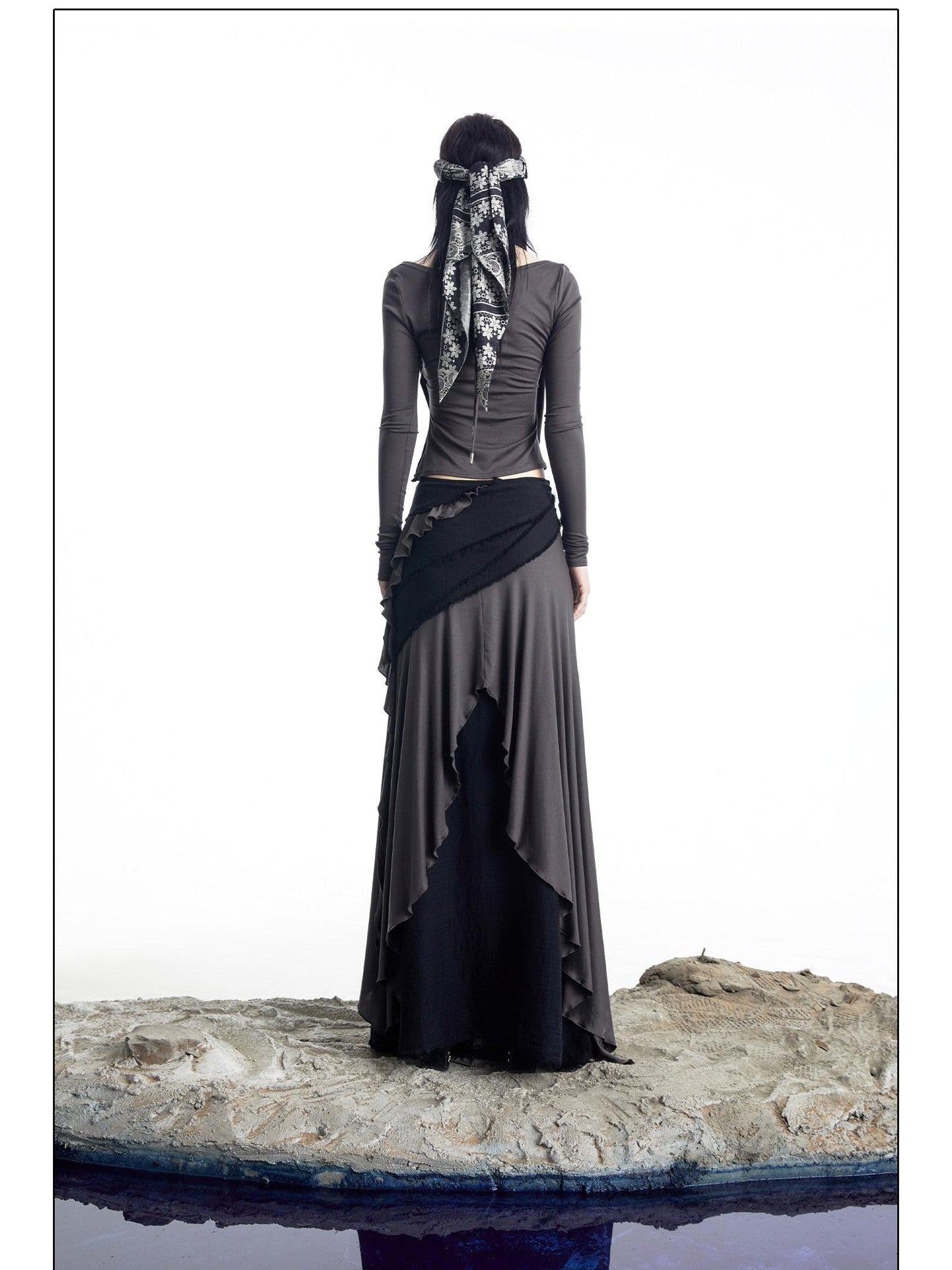 NORTH NODE Patchwork Layered Draped Halter Women&