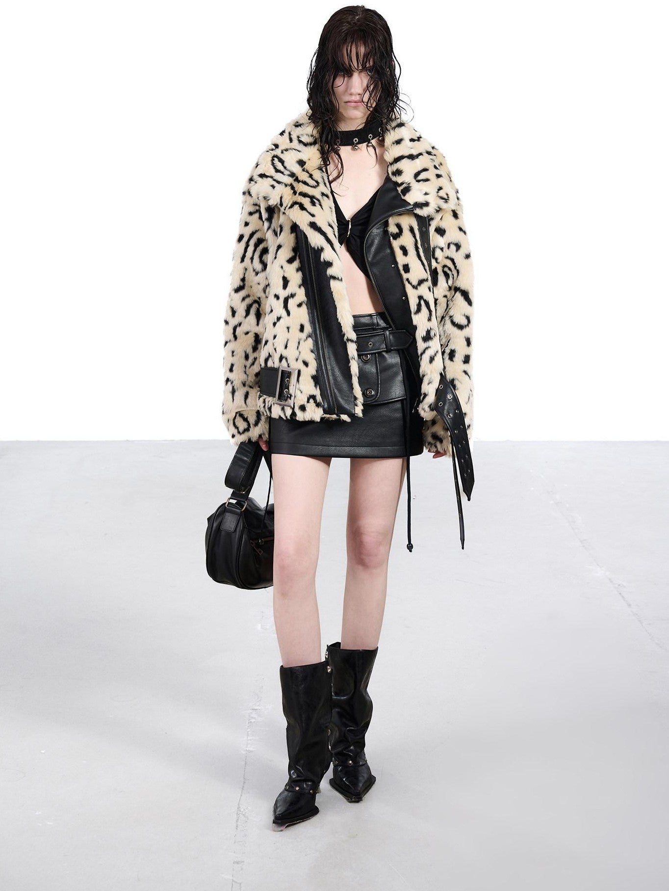 NORTH NODE Patchwork Leopard Print Women&