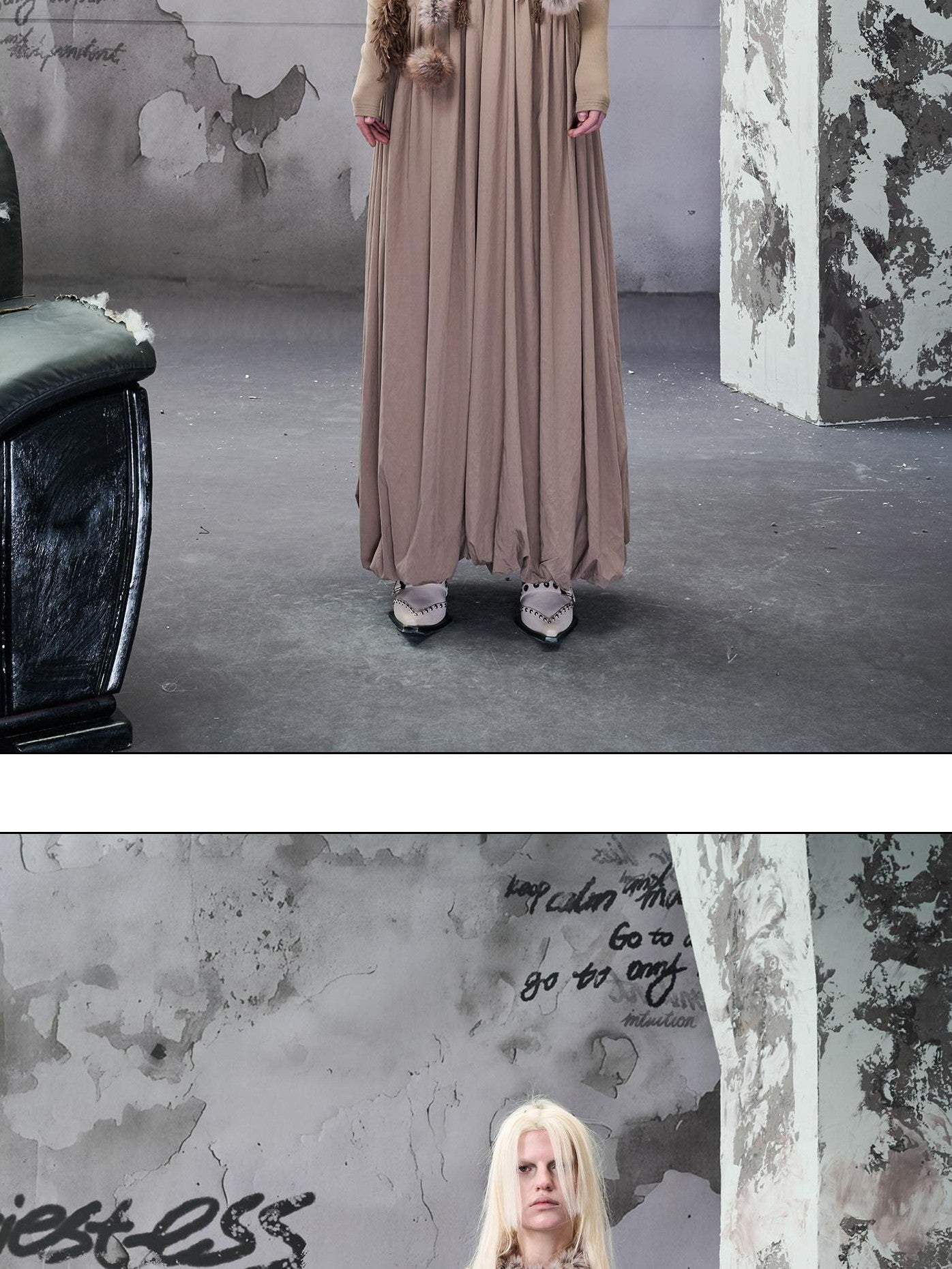 NORTH NODE Patchwork Waist Cinch V-neck Women&
