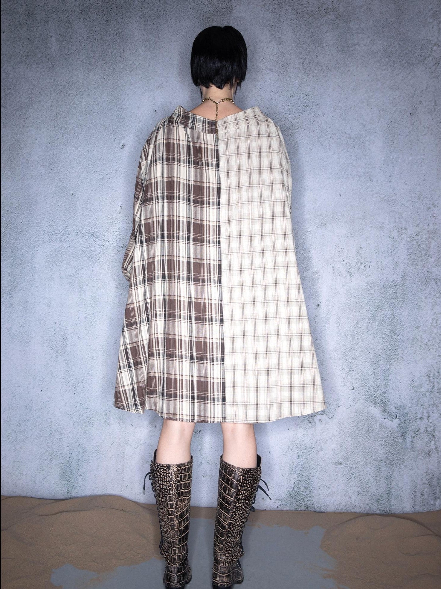 NORTH NODE Plaid Splice Patchwork Multiway Convertible Women&