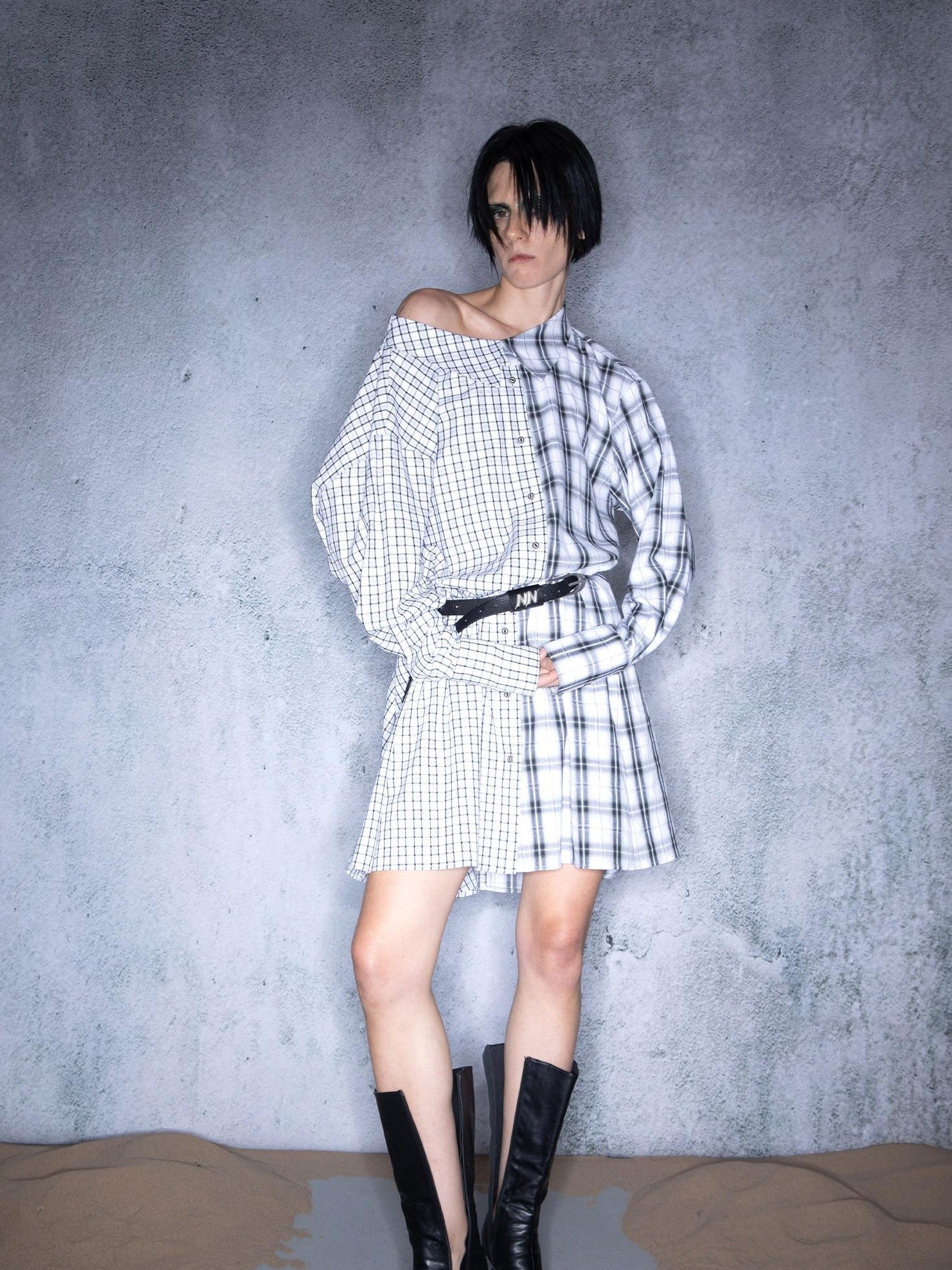 NORTH NODE Plaid Splice Patchwork Multiway Convertible Women&