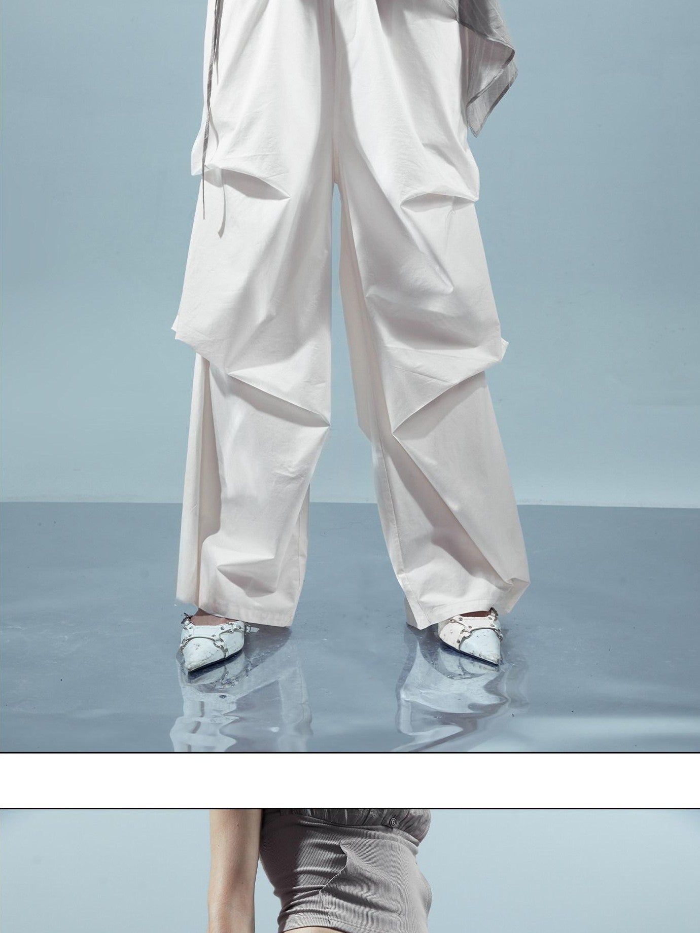 NORTH NODE Pleated Paratrooper Cargo Style Loose Fit Women&