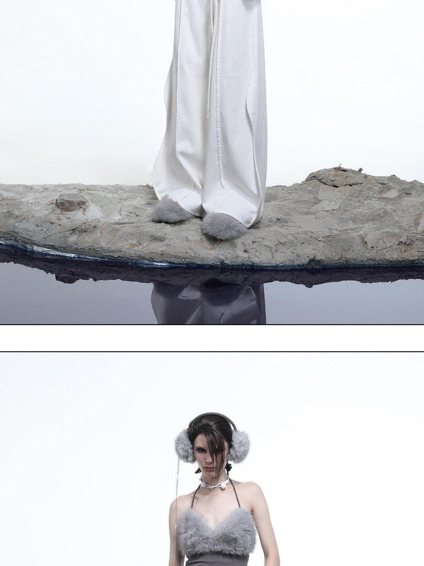 NORTH NODE Plush Patchwork Spliced Knit Cozy Women&