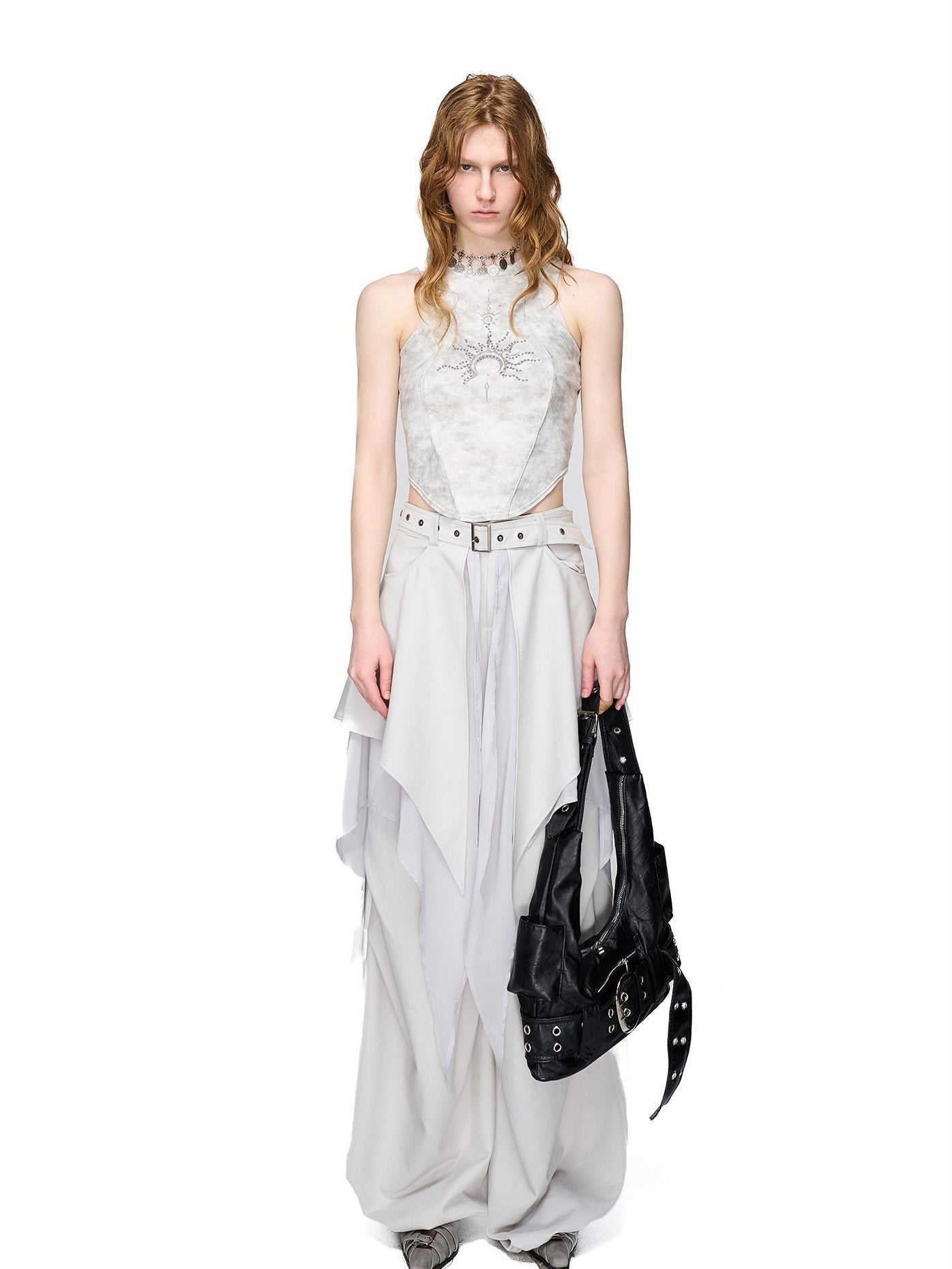NORTH NODE Printed Hotfix Rhinestone Slimming Slim Fit Women&