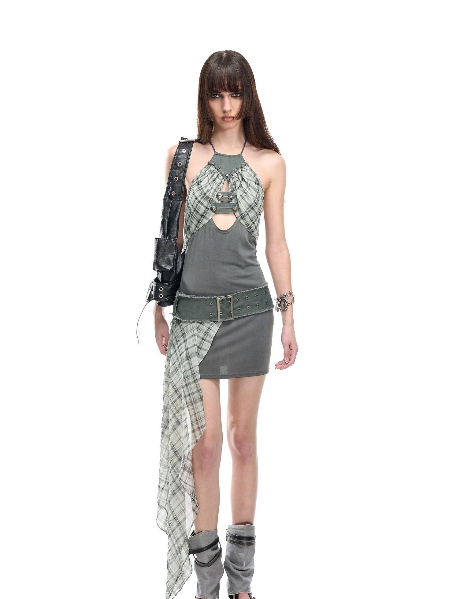 NORTH NODE Printed Patchwork Wide Vintage Punk Women&