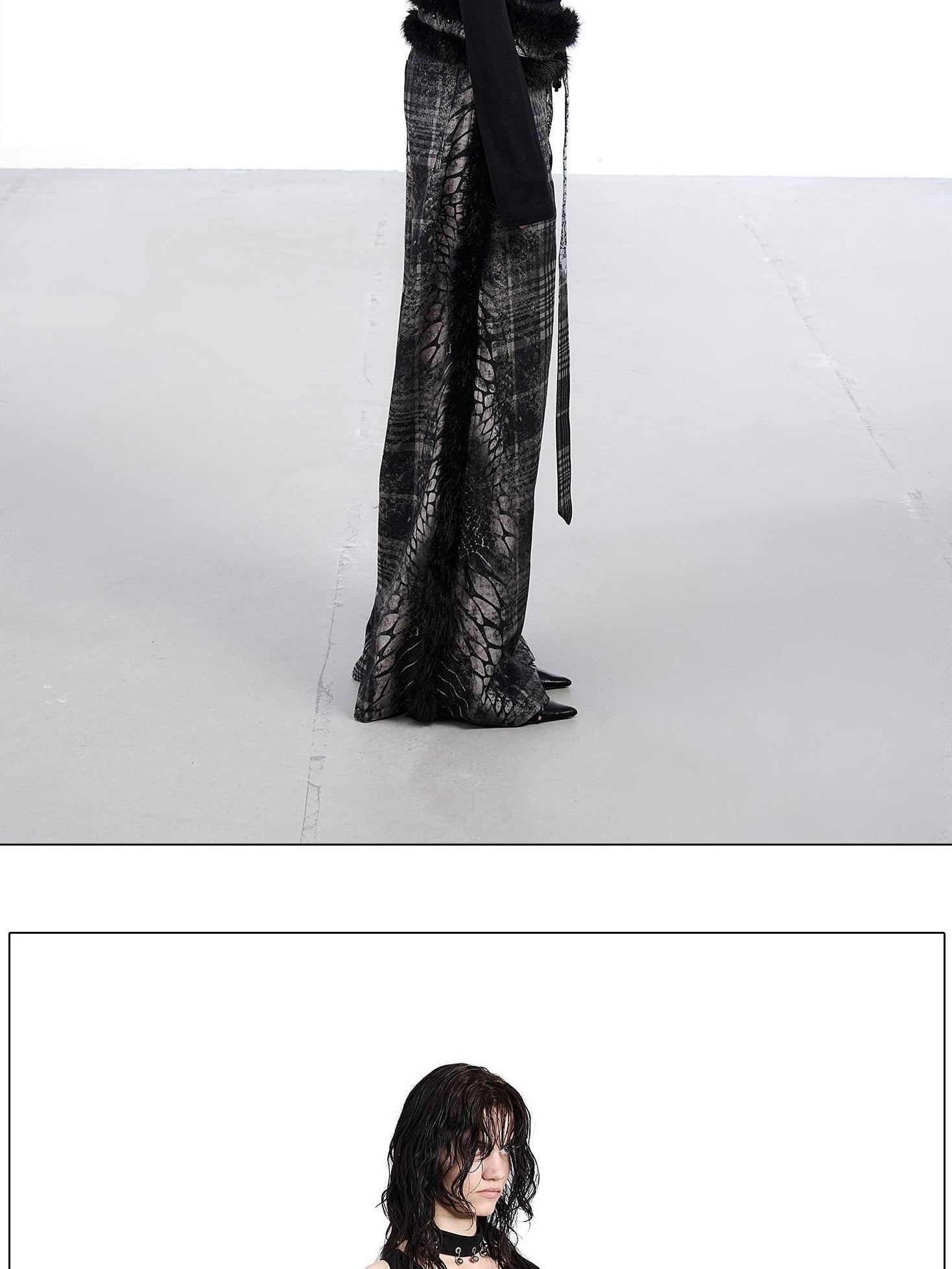 NORTH NODE Printed Plaid Patchwork Fur Women&