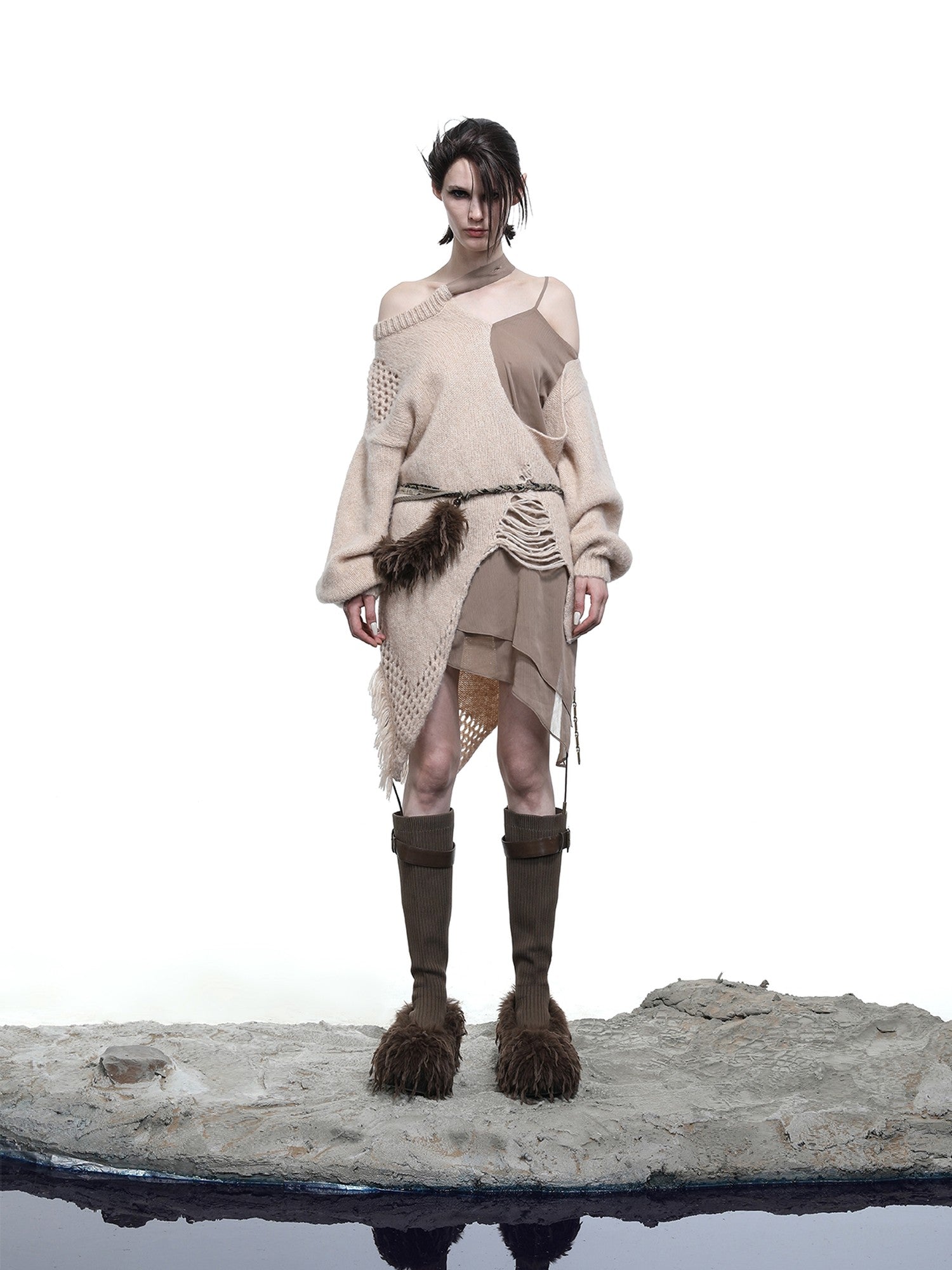 NORTH NODE Ring Shoulder Asymmetric Distressed Women&