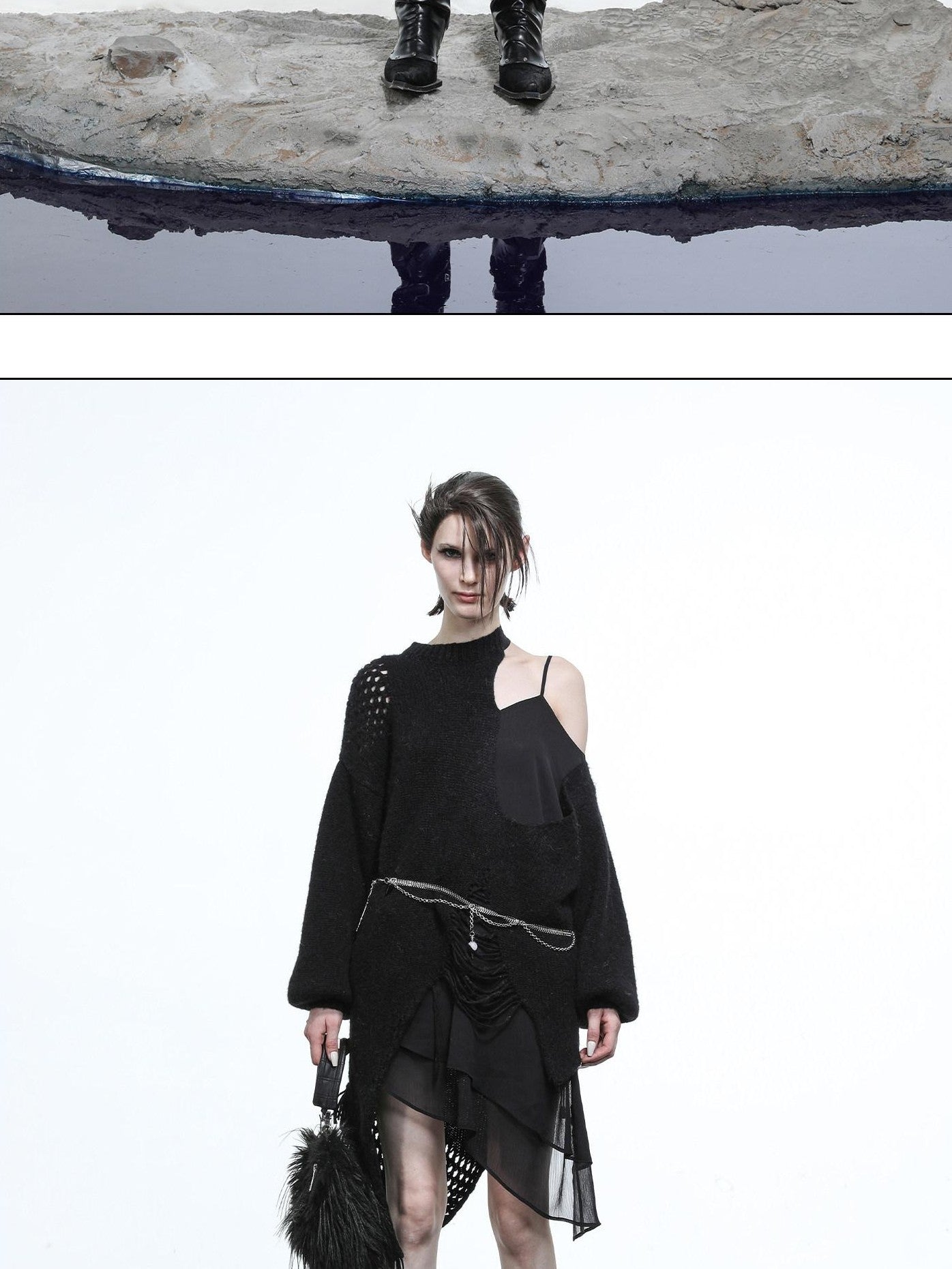 NORTH NODE Ring Shoulder Asymmetric Distressed Women&