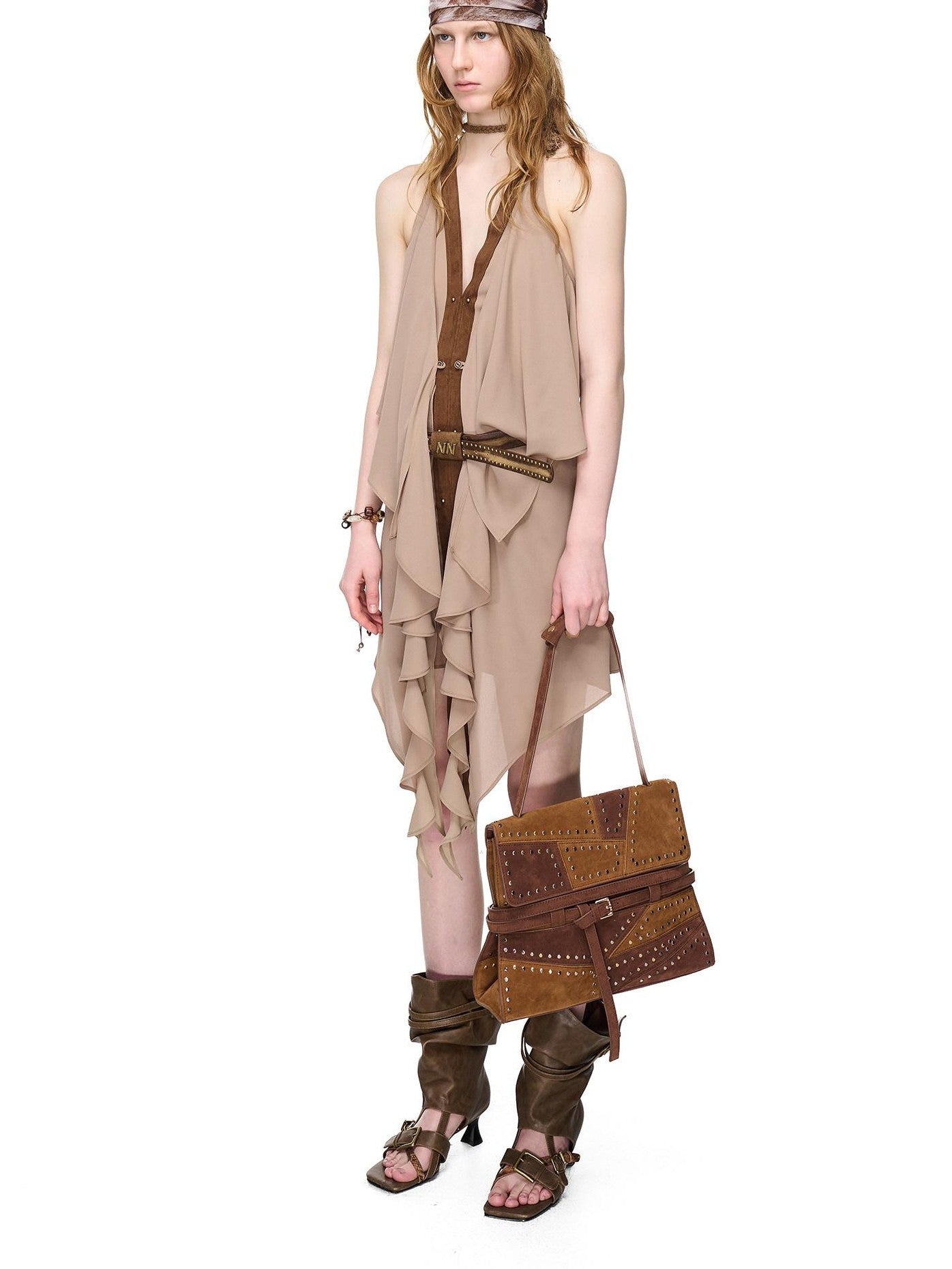 NORTH NODE Romantic Boho Ruffled Asymmetric Women&
