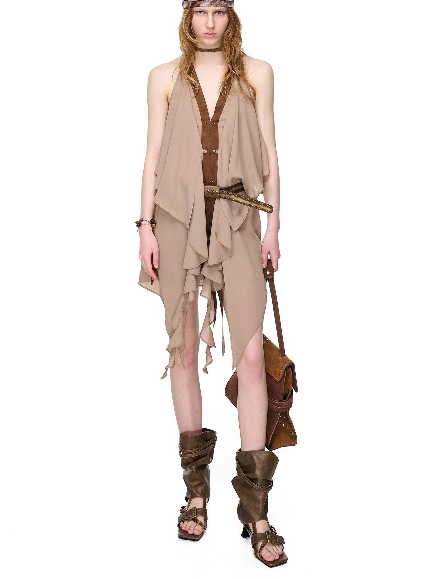 NORTH NODE Romantic Boho Ruffled Asymmetric Women&