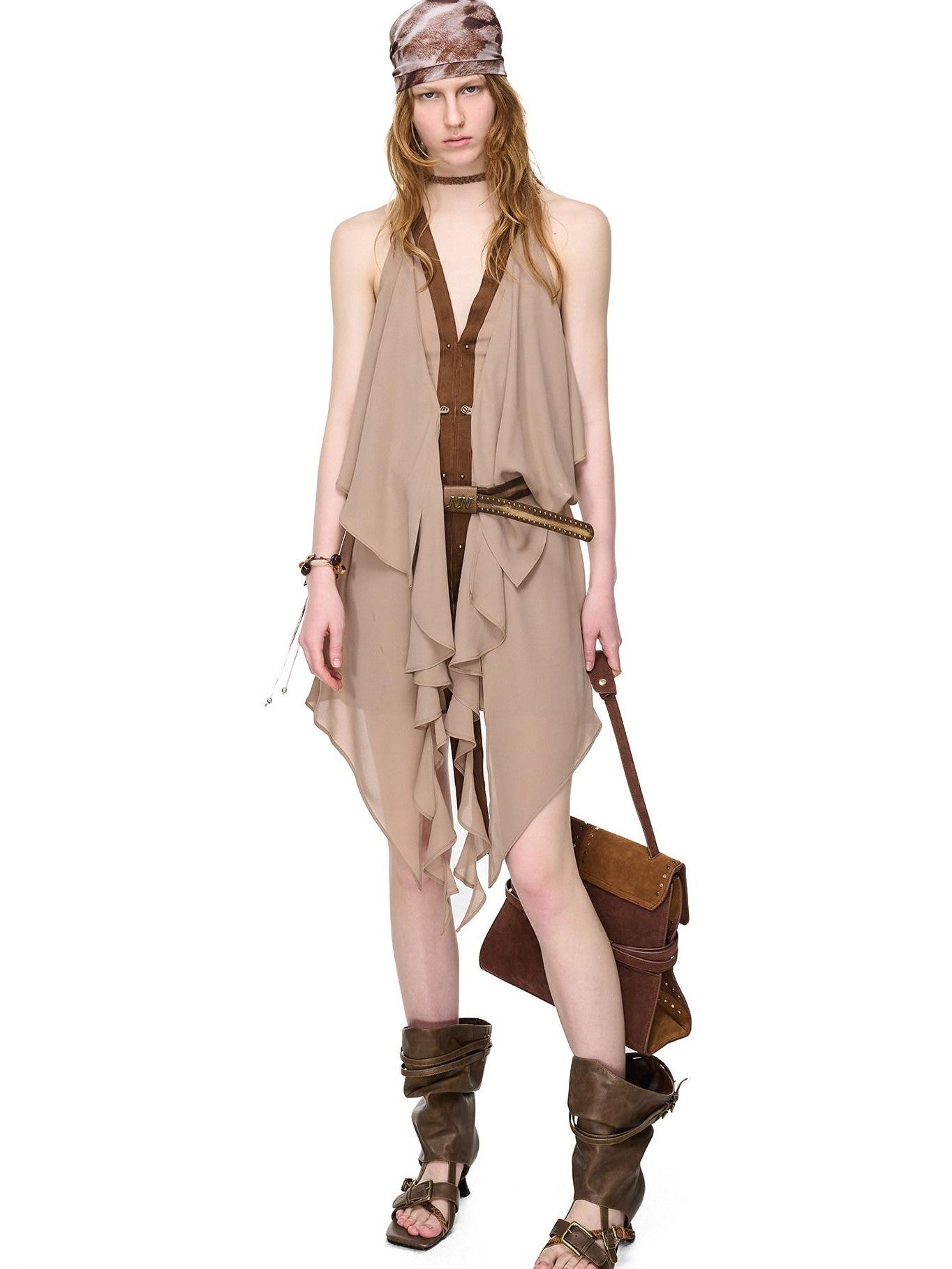 NORTH NODE Romantic Boho Ruffled Asymmetric Women&